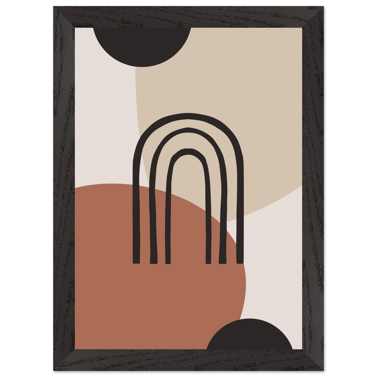 Artfulprints Poster met Lijst Boho - Natural arches  - A4 21x29.7 cm - Terracotta