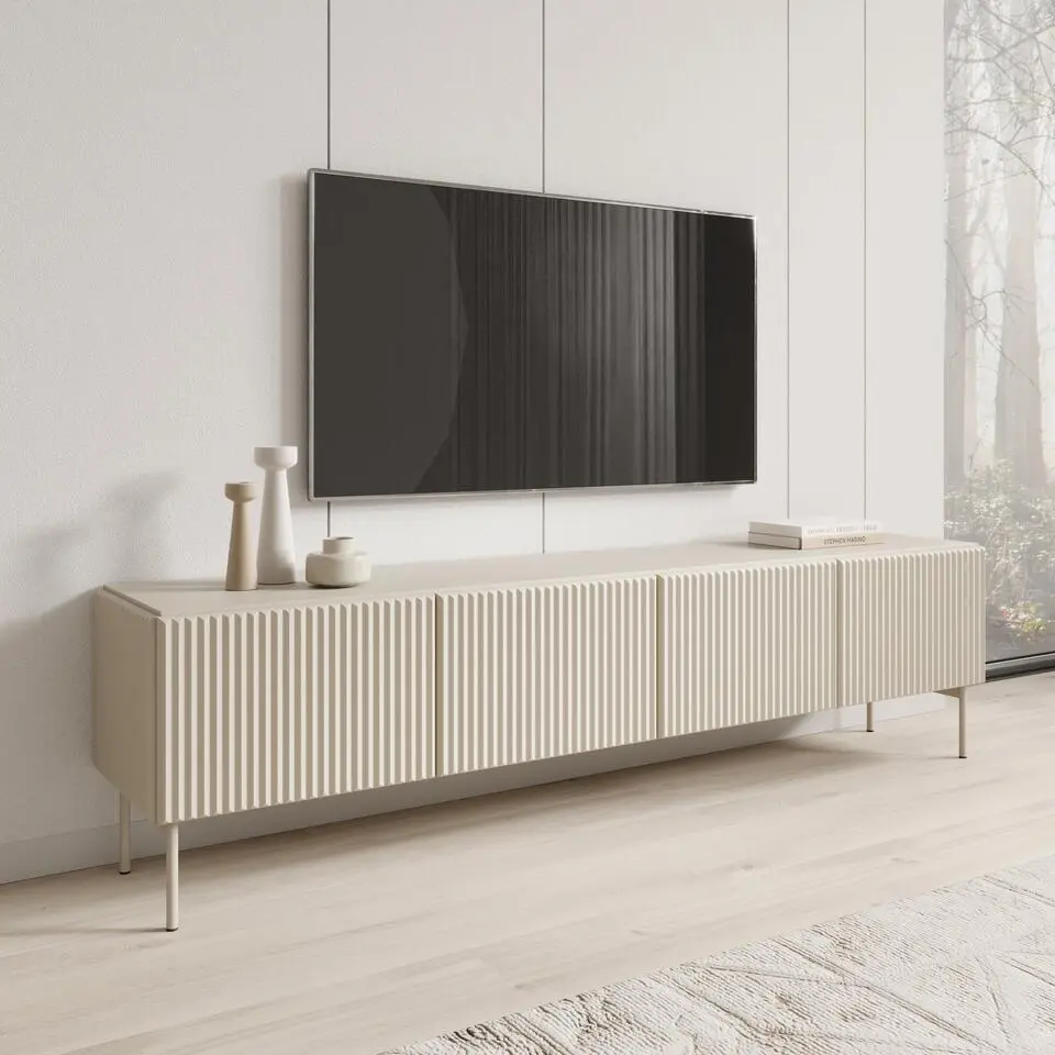 Meubella - Marajo - TV-Meubel - Beige - 195 cm