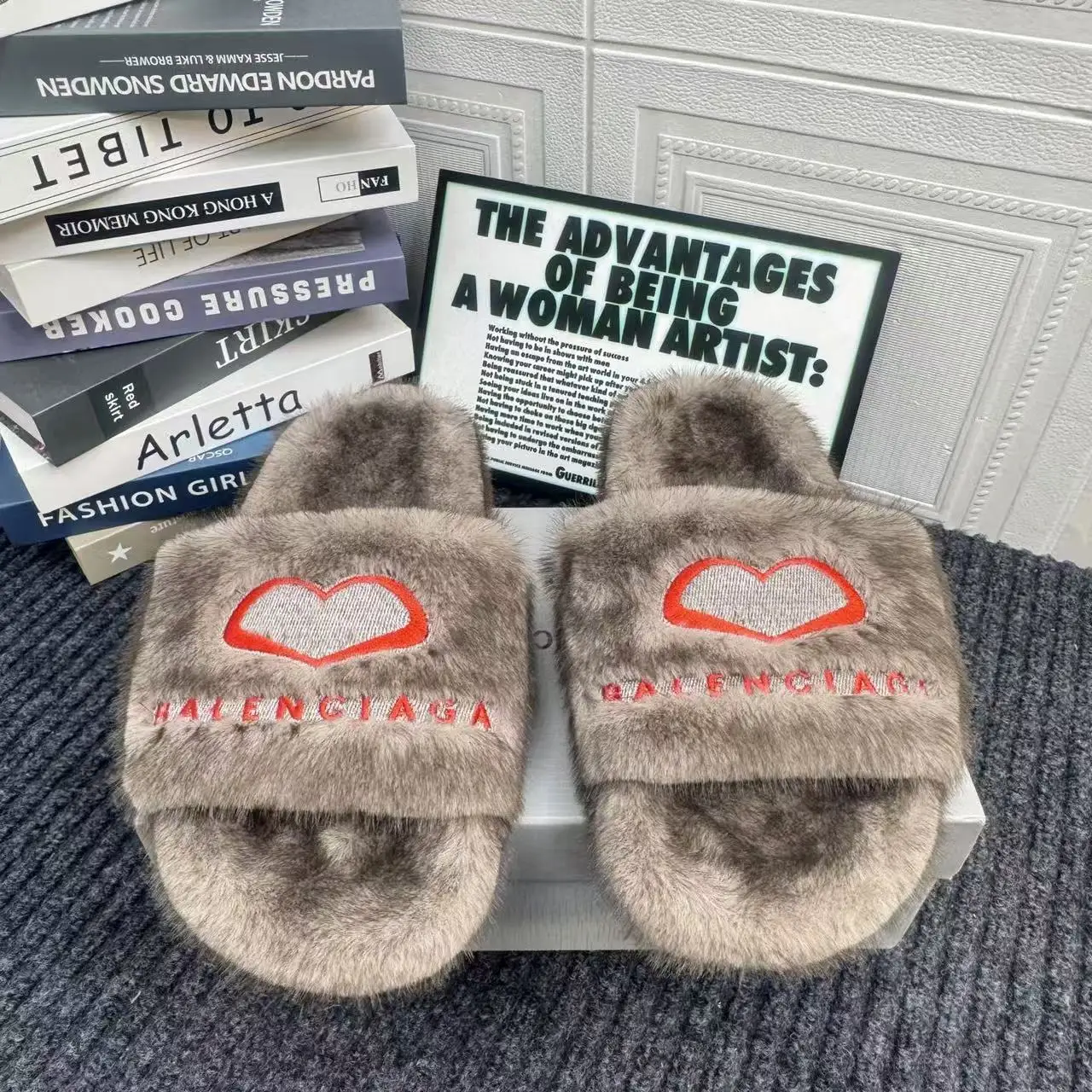 Balenciaga Fluffy Slippers