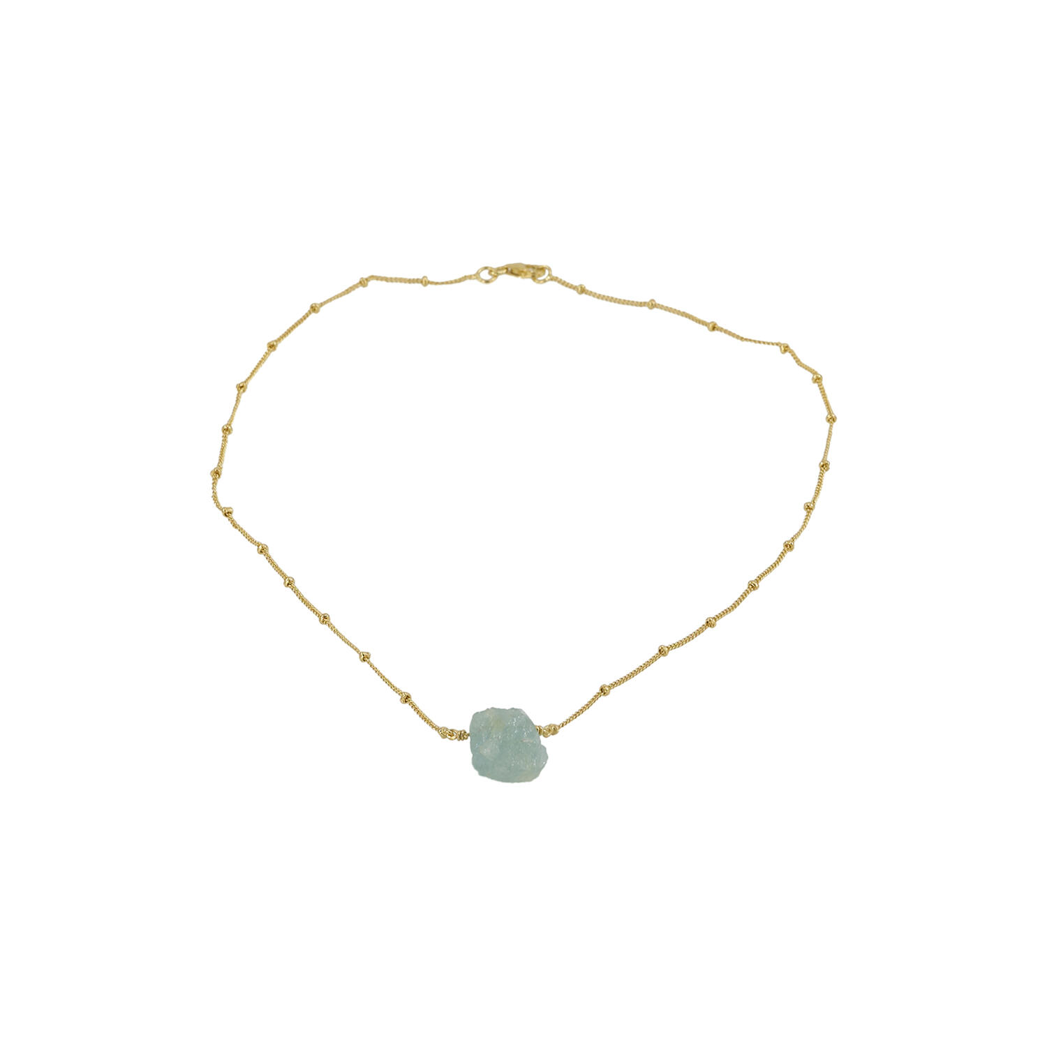 Sun Glitter Necklace, aquamarine