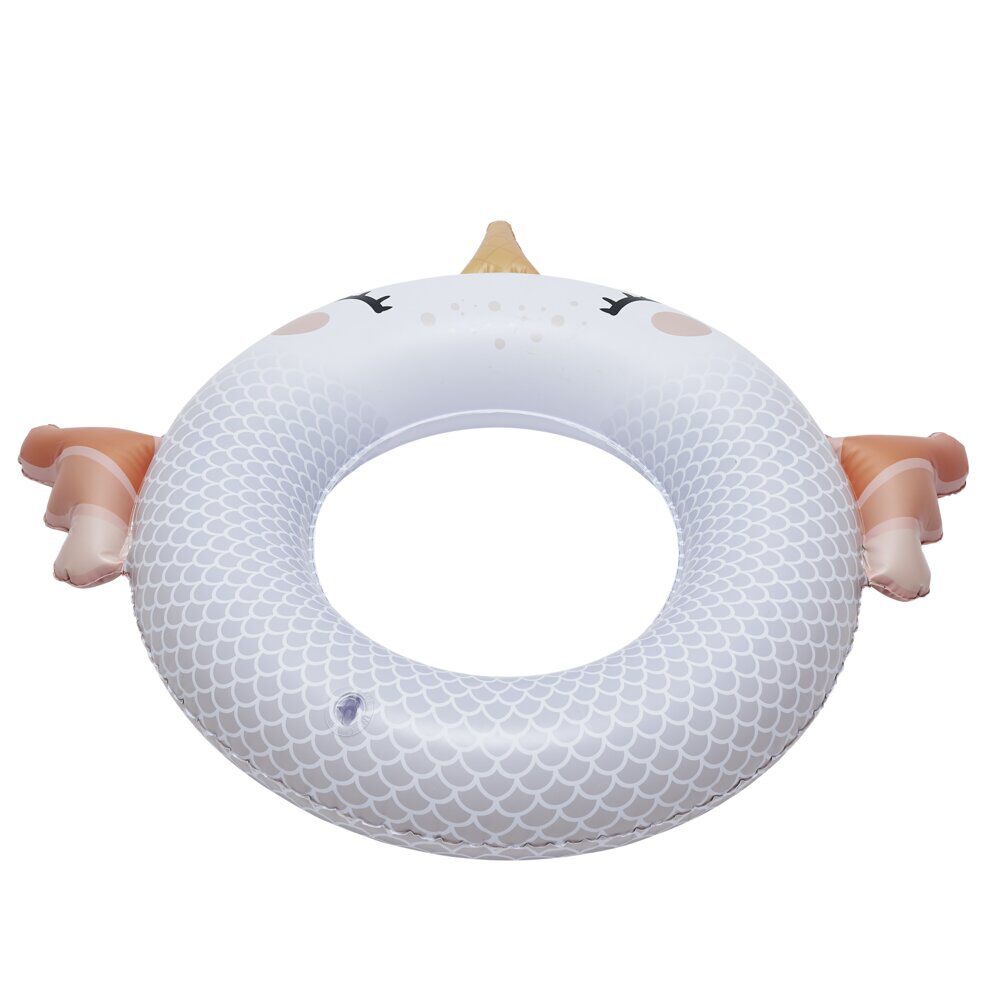 Bouée gonflable enfant licorne blanc et orange Ø60cm