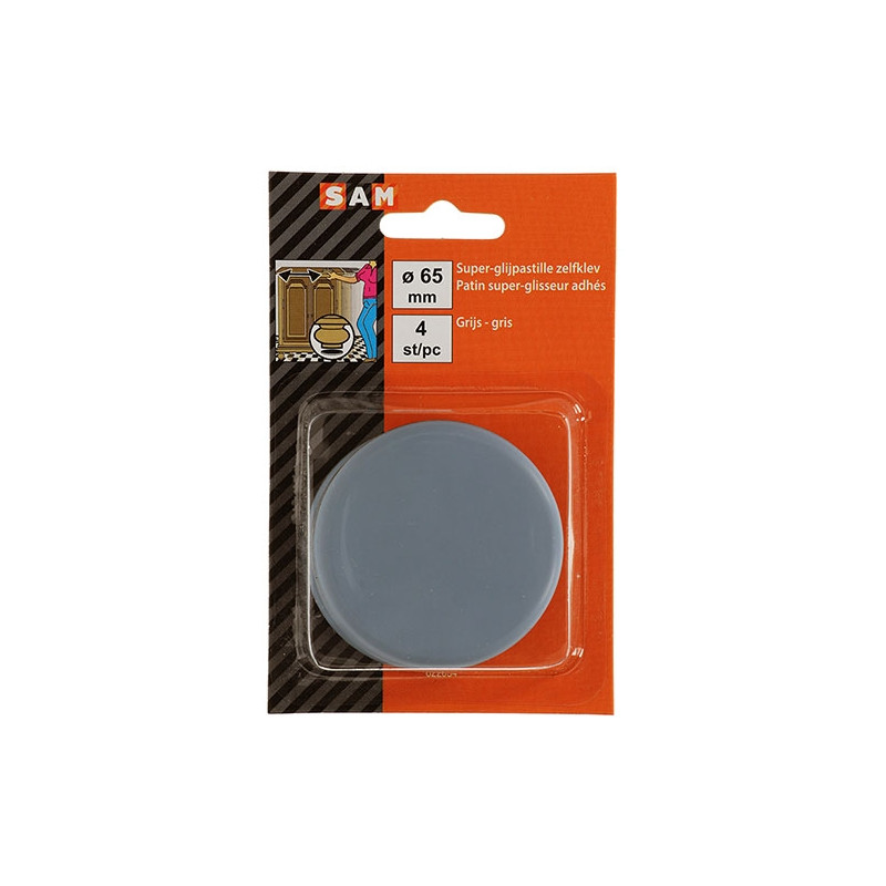 Patin glisseur adhésif Ø 65 mm 4 pièces