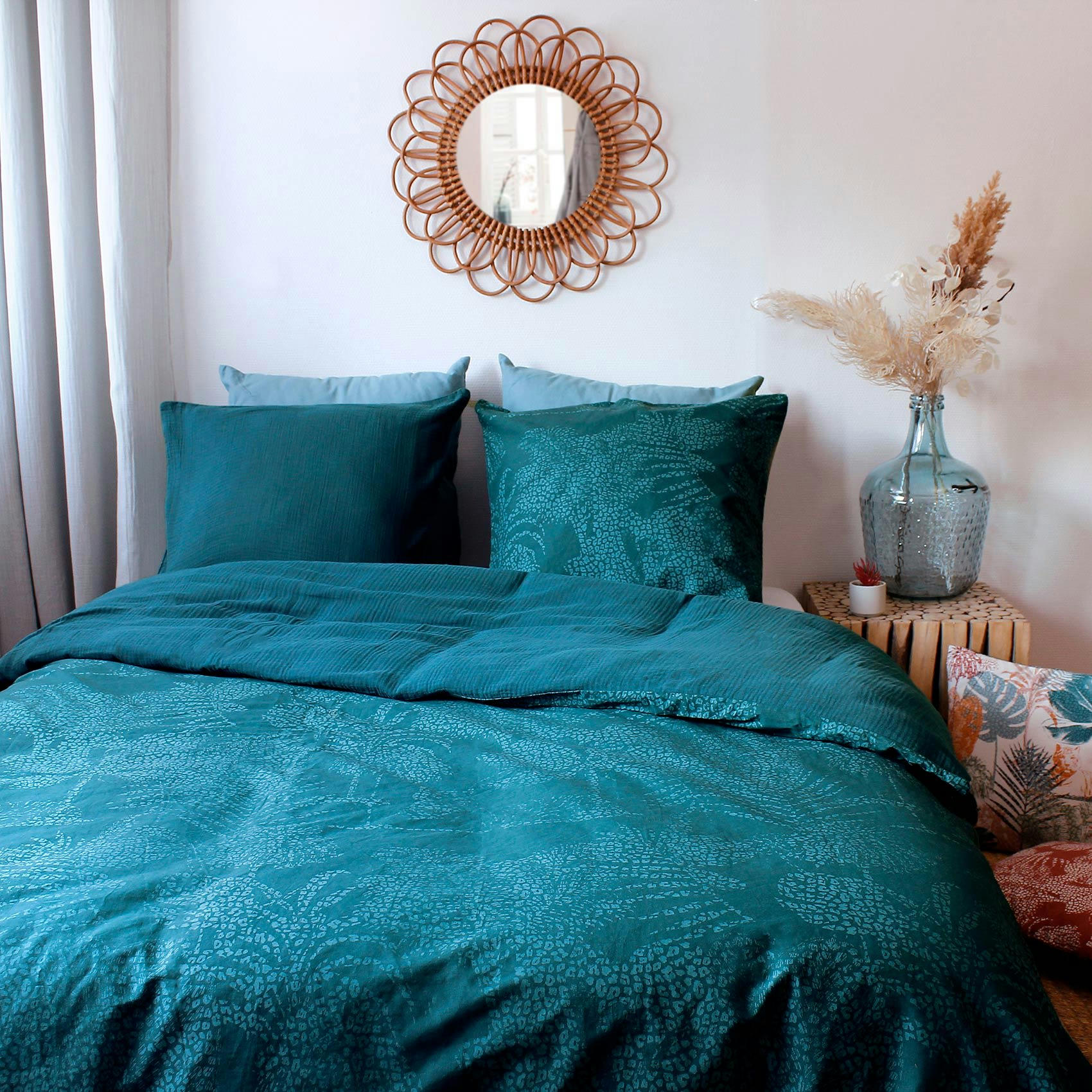 SUMATRA - Parure de lit 2 places sumatra avec imprimé longueur 240 cm x