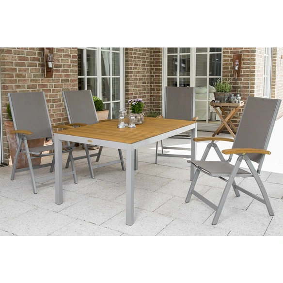 Gartenmöbel »Naxos«, 4 Sitzplätze, Aluminium/Textil/Akazienholz