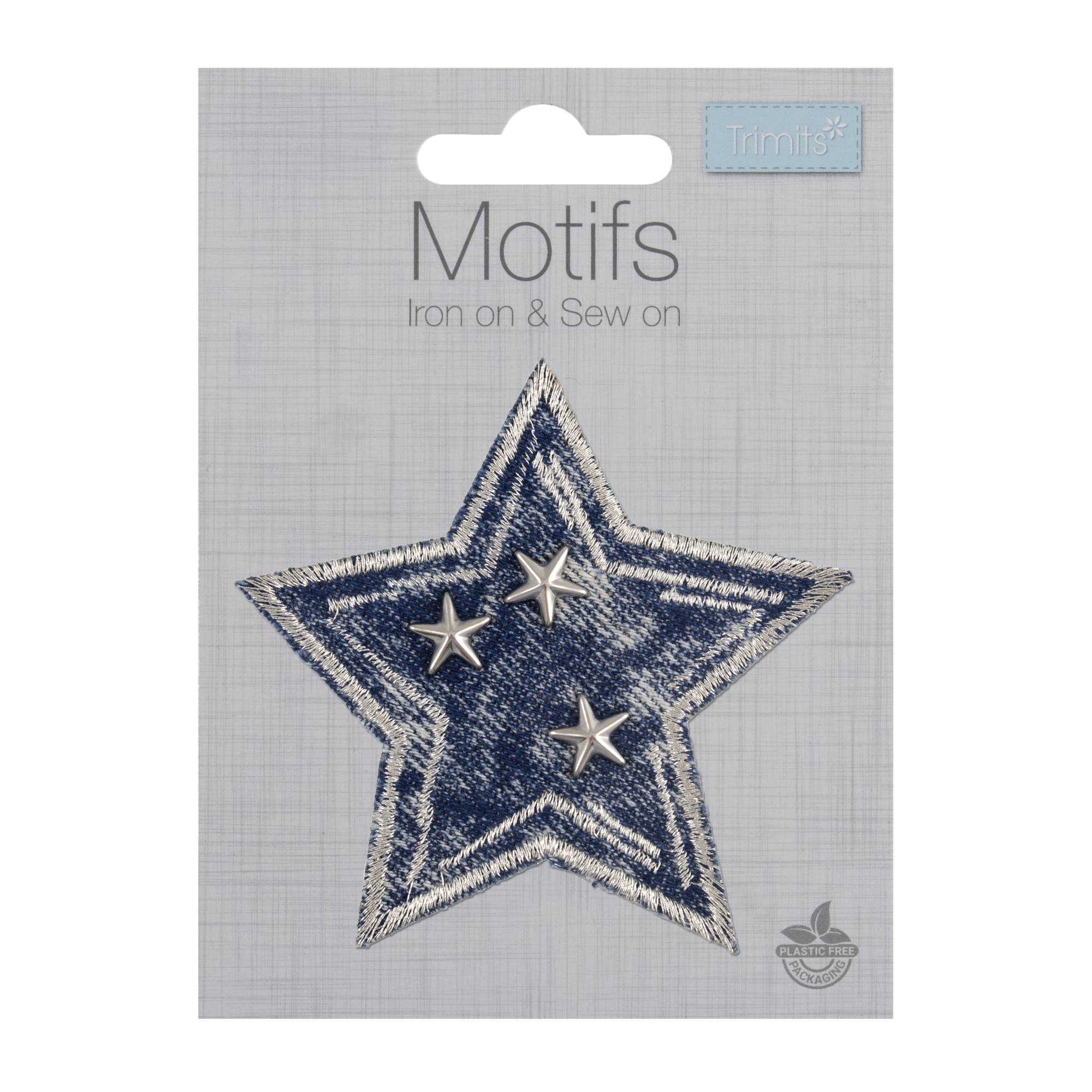 Trimits Denim Star Iron-On Motif