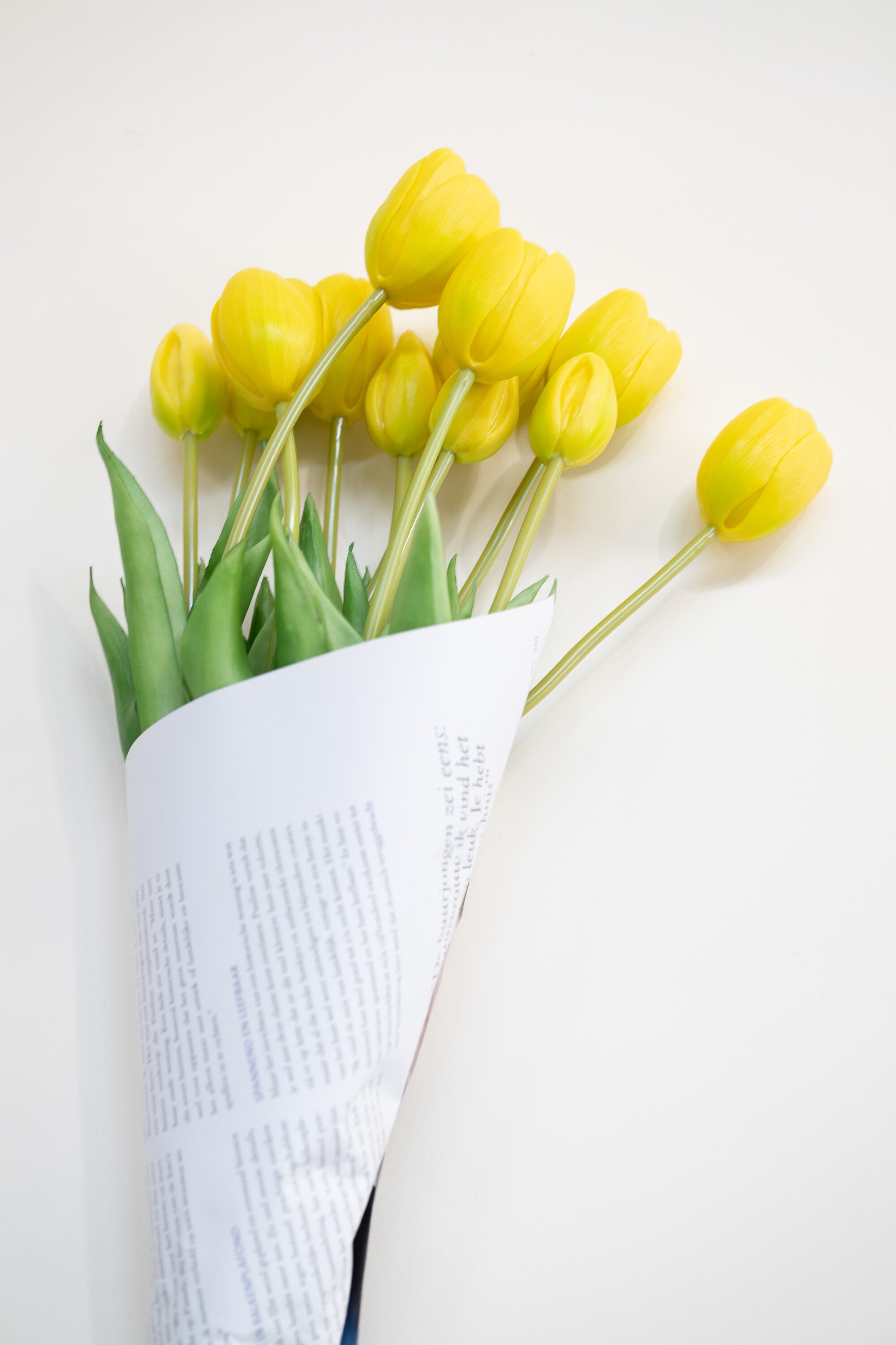 J-Line boeket Tulpen 7 stuks - kunststof - geel - large