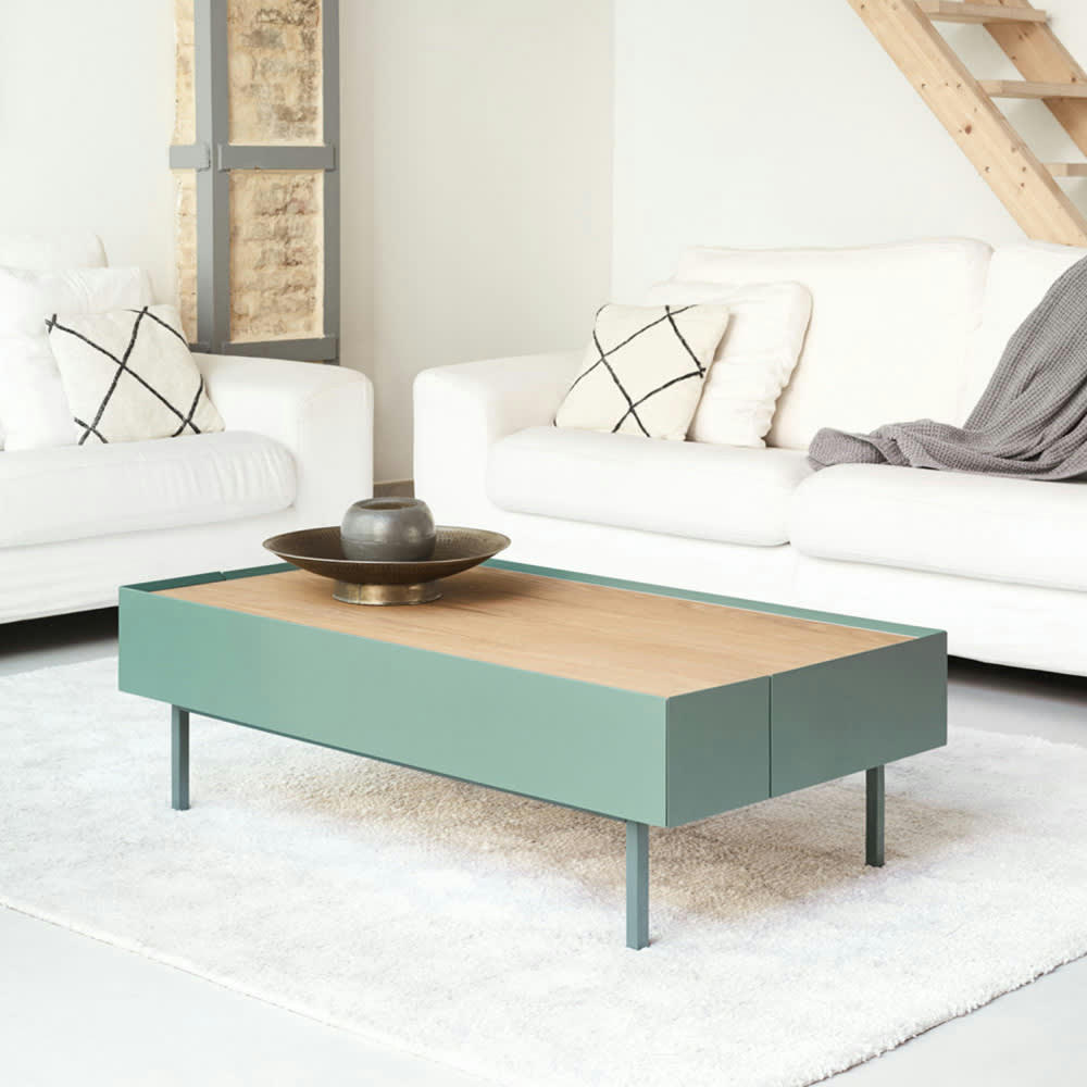 ARISTA - Table basse en bois 110x60cm vert amande