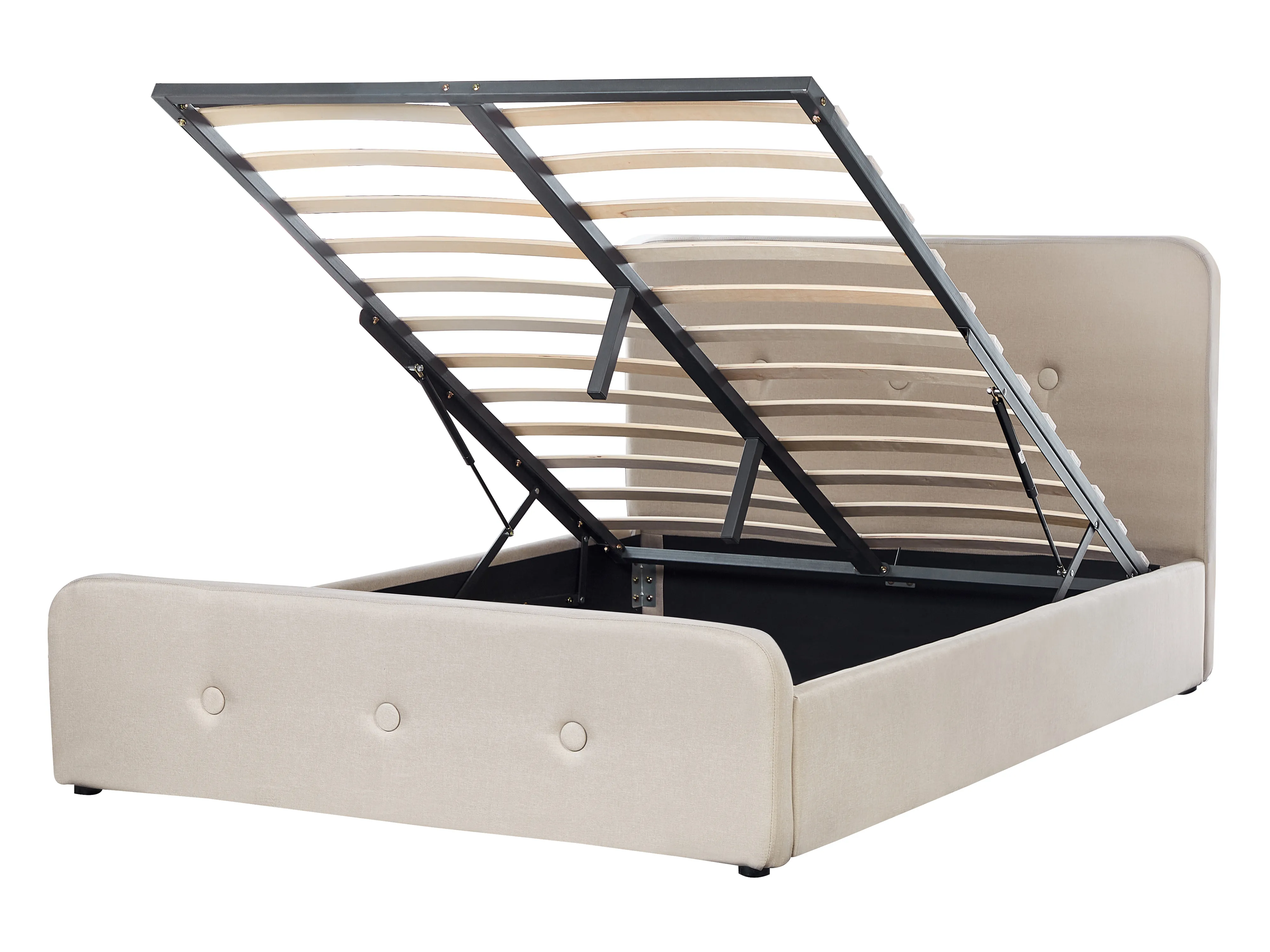 Ottoman Bed Fabric RENNES 140 x 200 cm (EU Double) Beige
