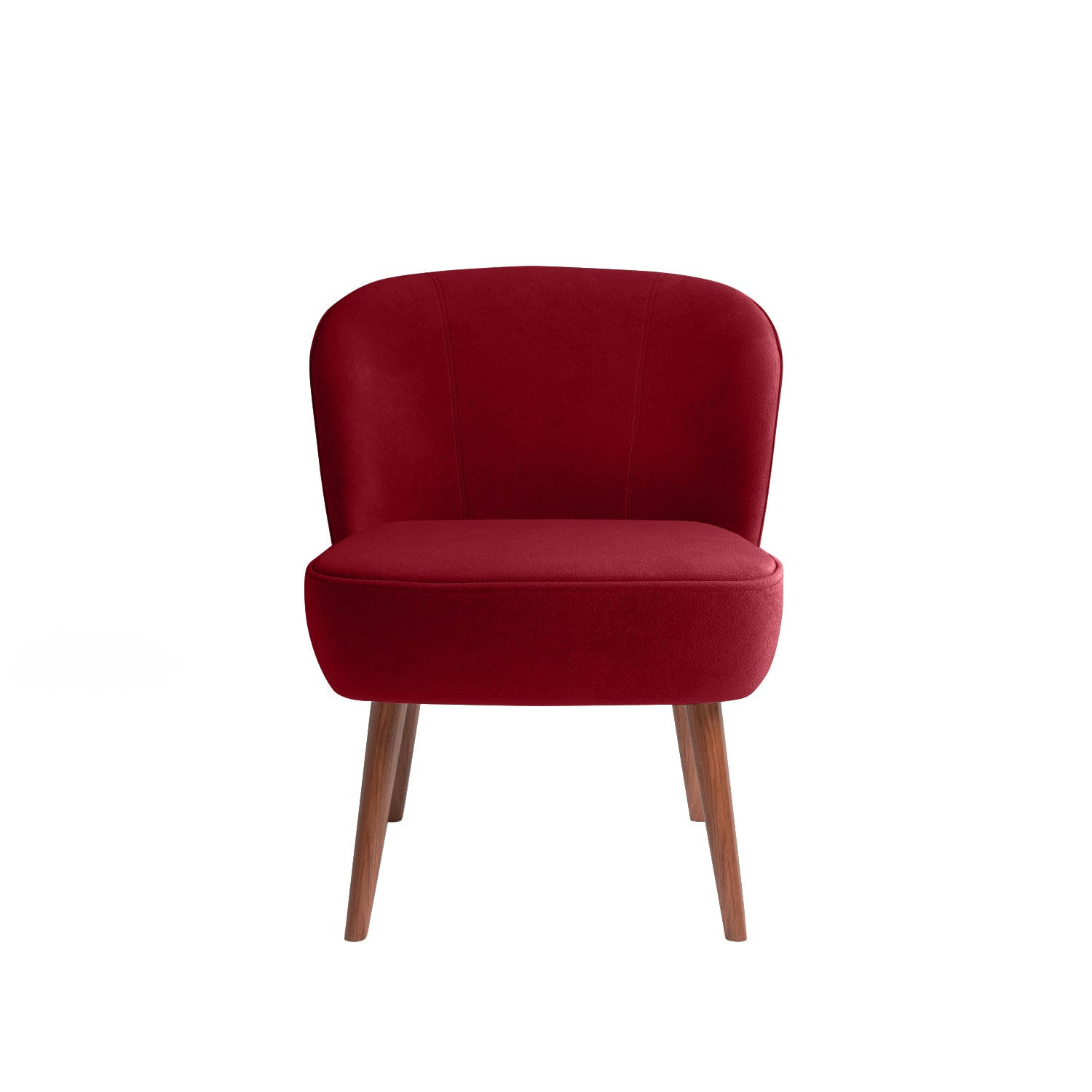 JANE - Petit fauteuil de salon en velours bordeaux