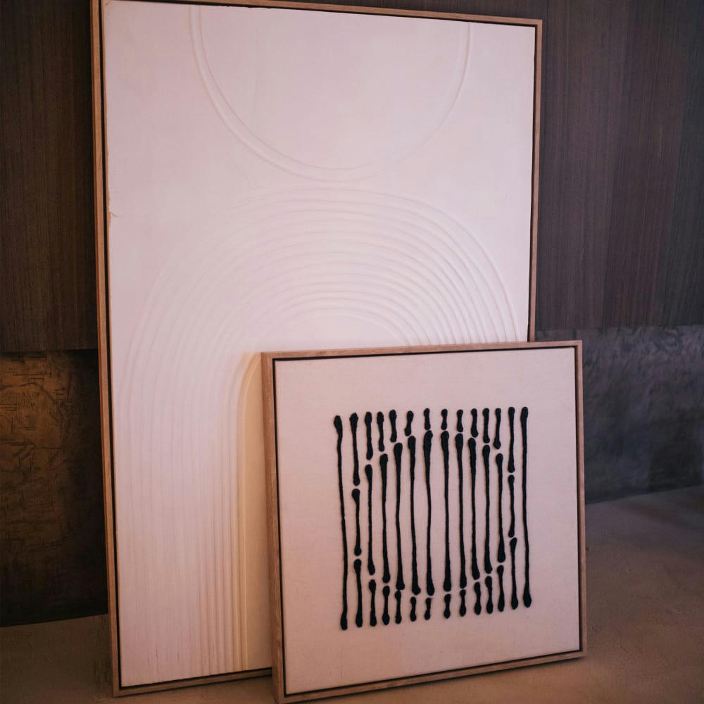 BERGAMO II - Toile avec cadre blanc 63x63cm