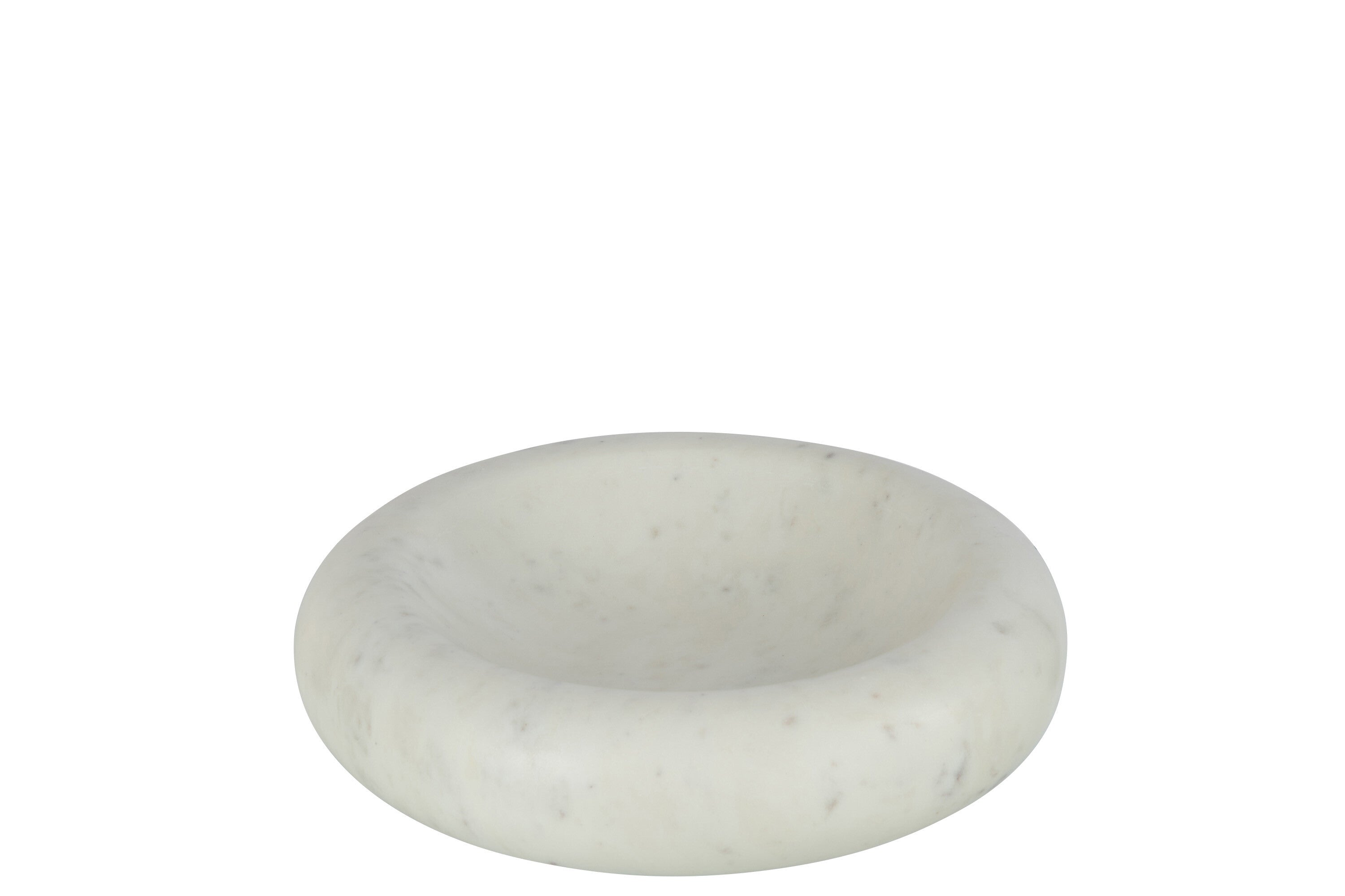 J-Line kom Rond Laag Marmer - wit - large
