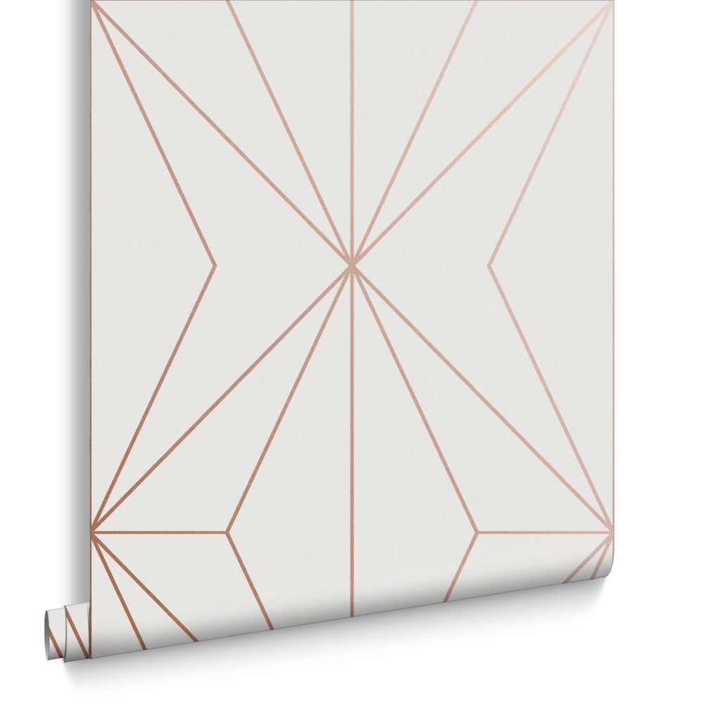 Graham & Brown Vliesbehang - Harmony White Rosegold -10mx53cm