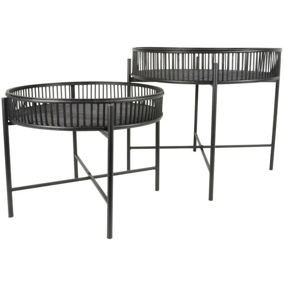 Les - Bijzettafel Aiko Zwart - Set van twee