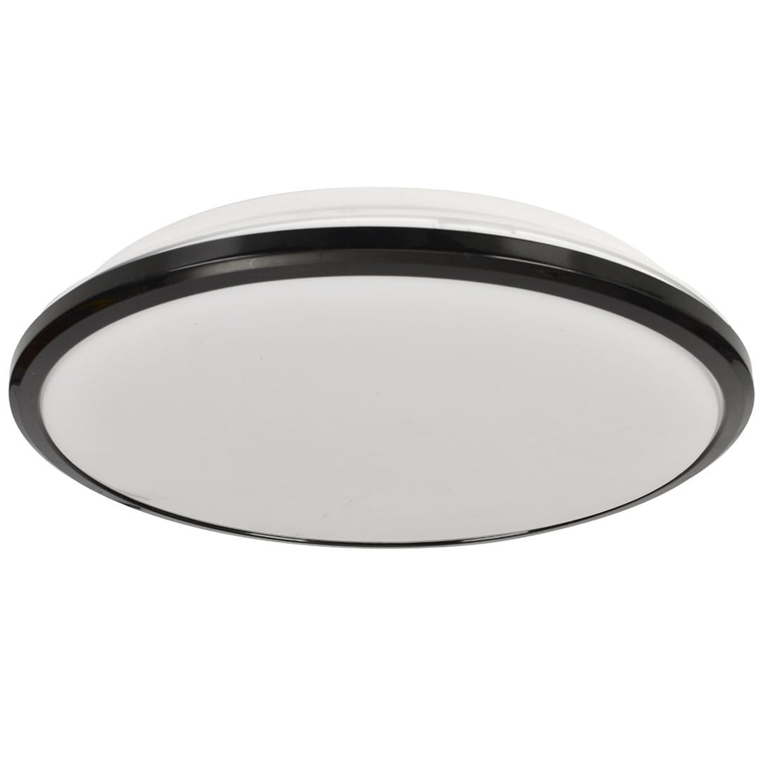 Plafon TERMAokrągły czarno-biały LED 1x18W 28cm 1260lm IP44 Milagro