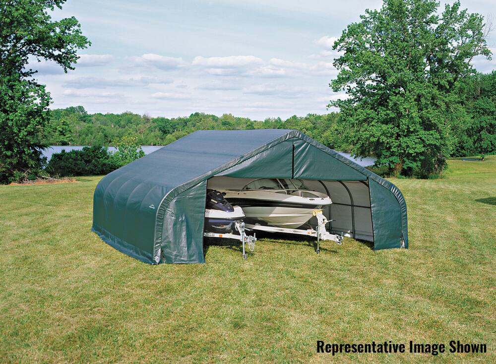 ShelterLogic ShelterCoat™ Peak Style Shelter, Green, 22-ft x 24-ft x 13-ft