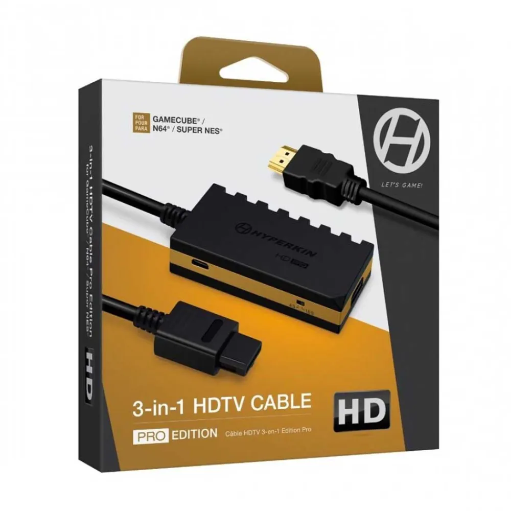 Hyperkin Gaming 3 in 1 Pro Edition HDTV Gamecube N64 NES cable