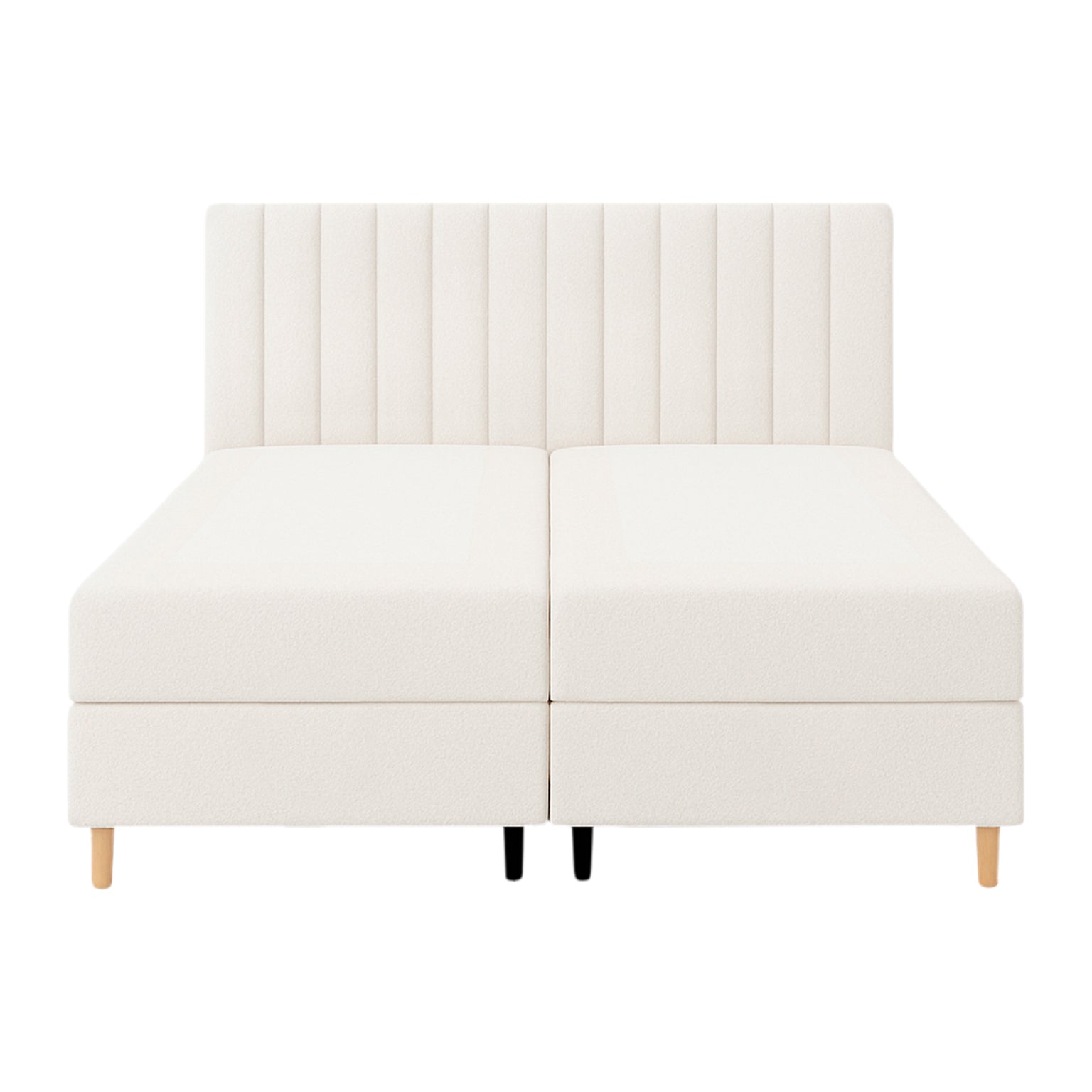 by fonQ Pazara Boxspring met Opbergruimte 160 x 200 cm - Ivoor / Natur