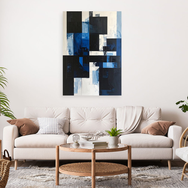 Obraz do salonu jadalni biura, Abstrakcja tekstura kształty czarno 20x30