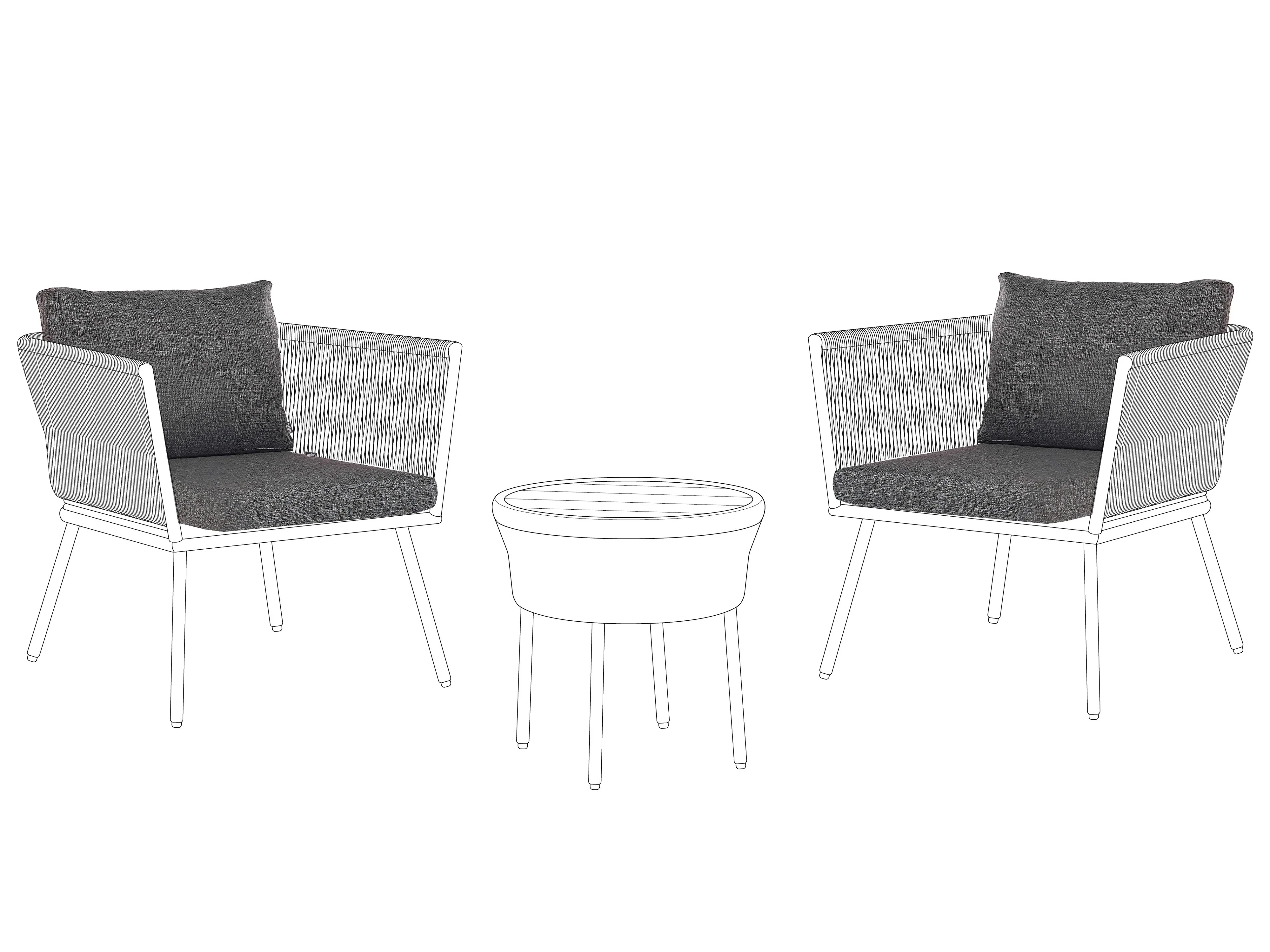 Outdoor Cushion Cover Set GARGANO Dark Grey