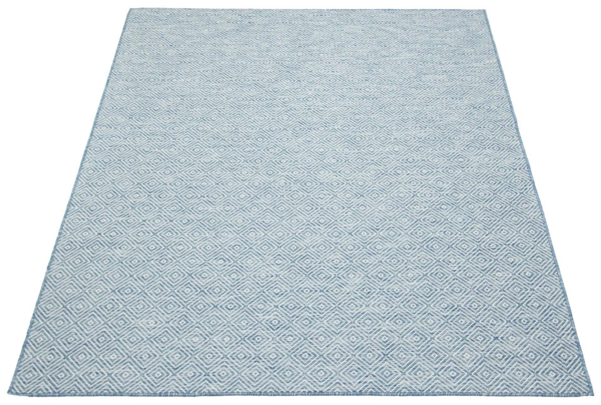 ECARPET Veranda Diamond Indoor/Outdoor Area Rug, Blue, Assorted Sizes