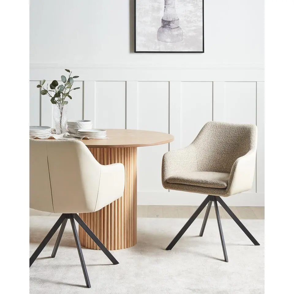 LITHIA - Set van 2 stoelen - Taupe - Polyester