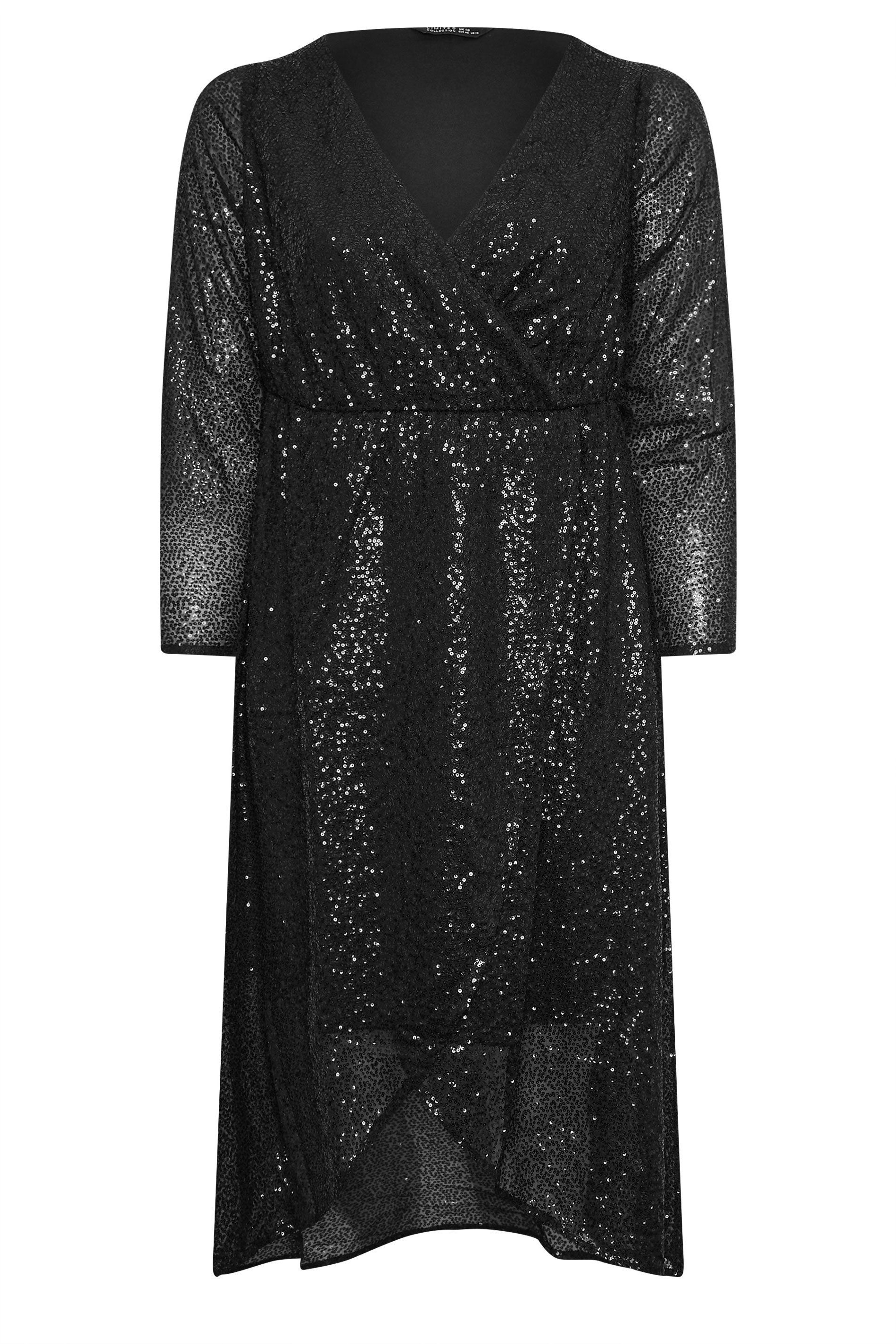 Yours Sequin Embellished Wrap Dress