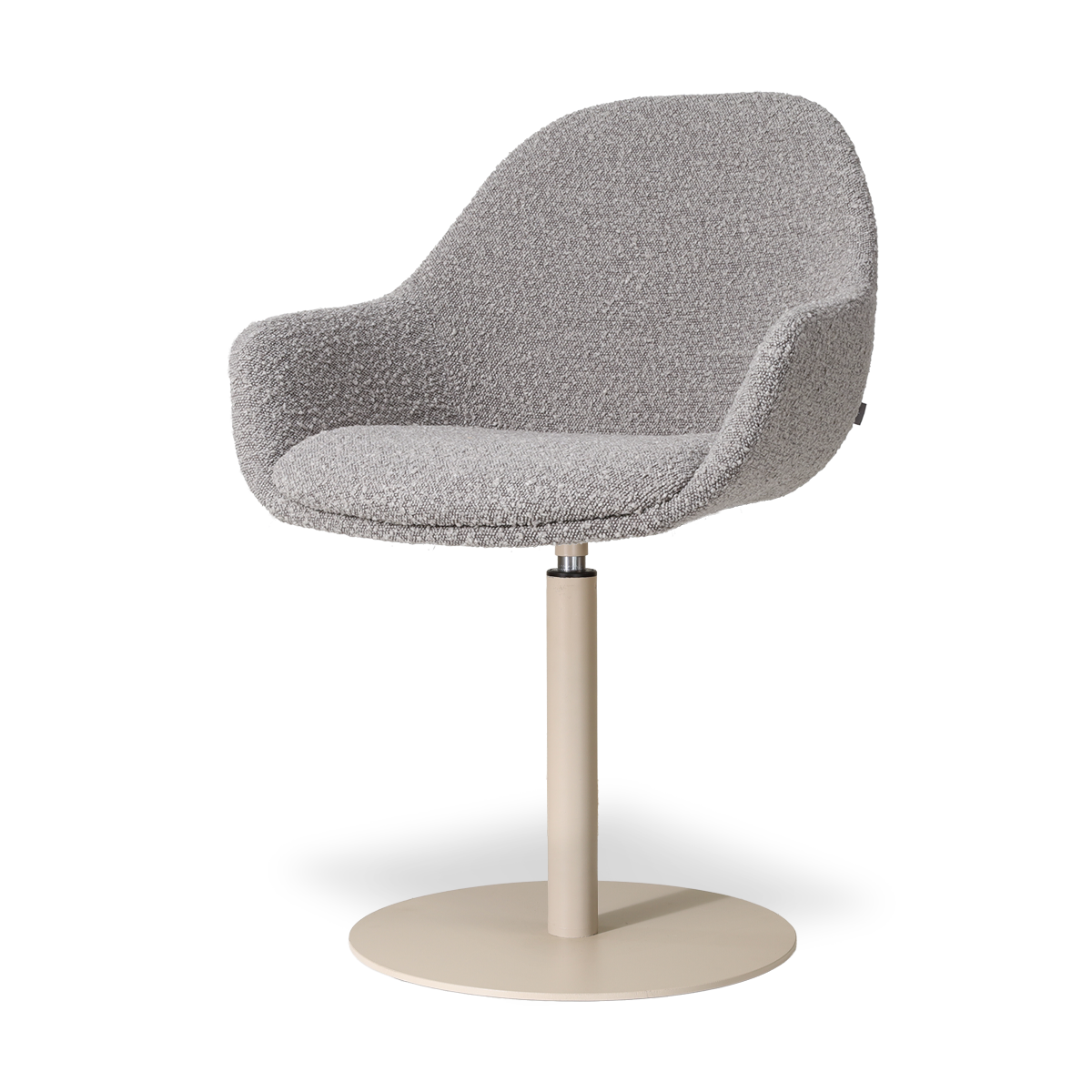 Nolon Niva-Mae tulp eetkamerstoel bouclé taupe - beige onderstel