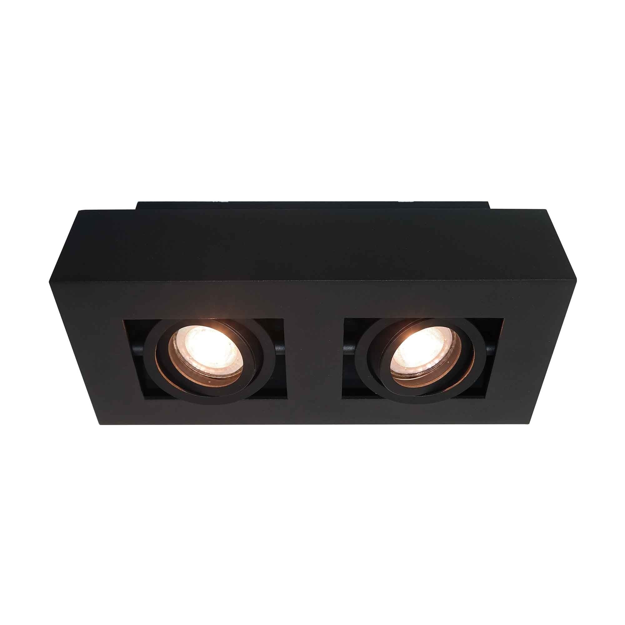 Artdelight spot Bosco - 2 lichts - 25 x 8.6  cm - zwart