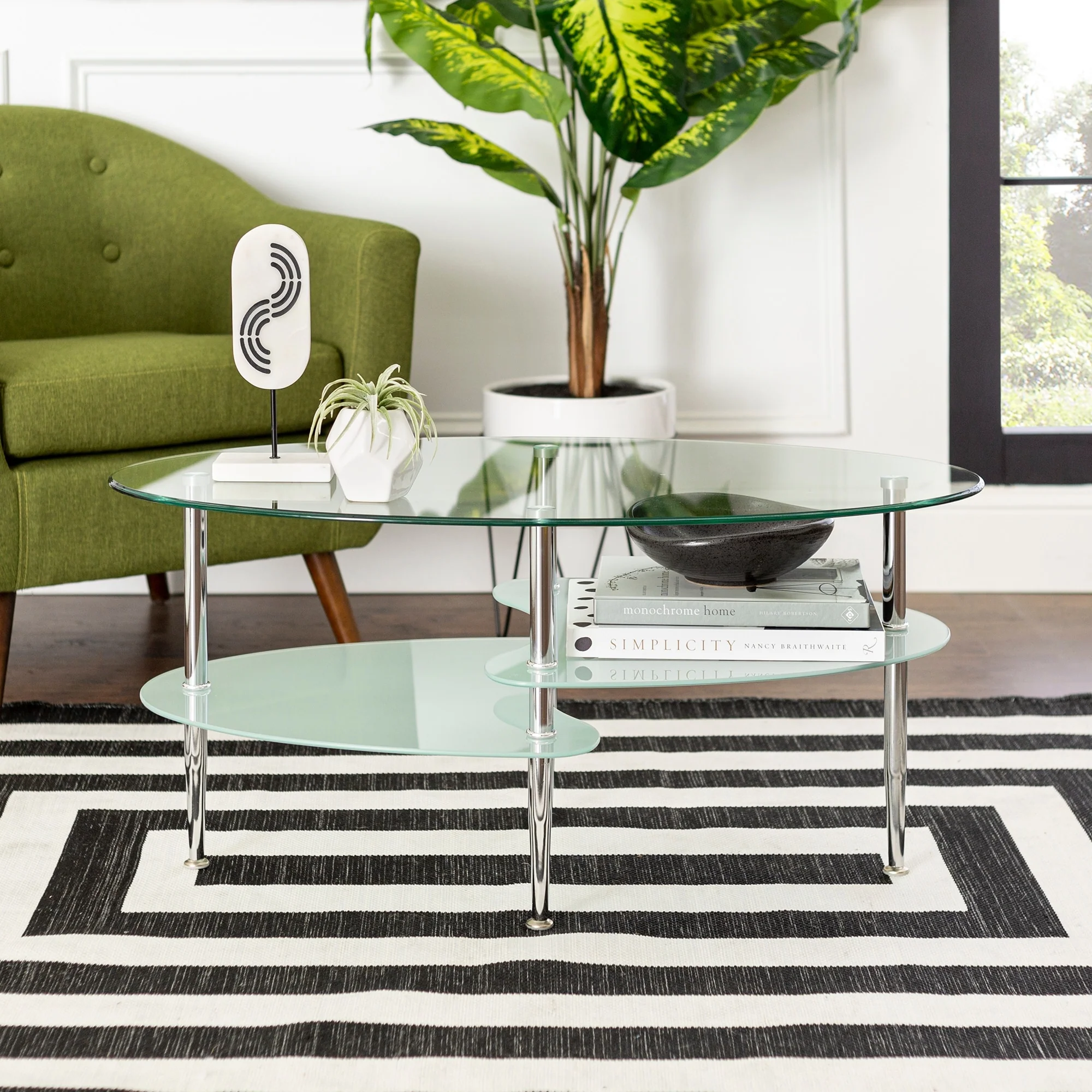 Middlebrook Toston Modern Frosted Glass 38 Coffee Table