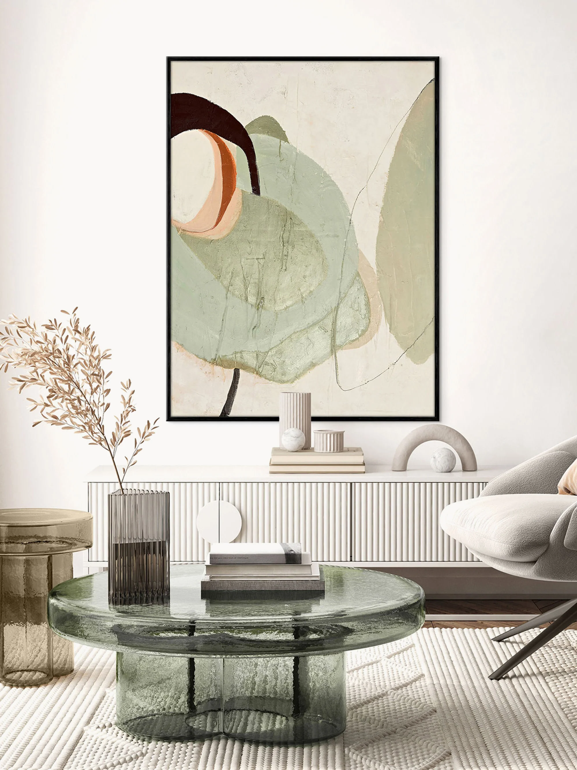 Gerahmter Leinwanddruck Moon Rock, handveredelt