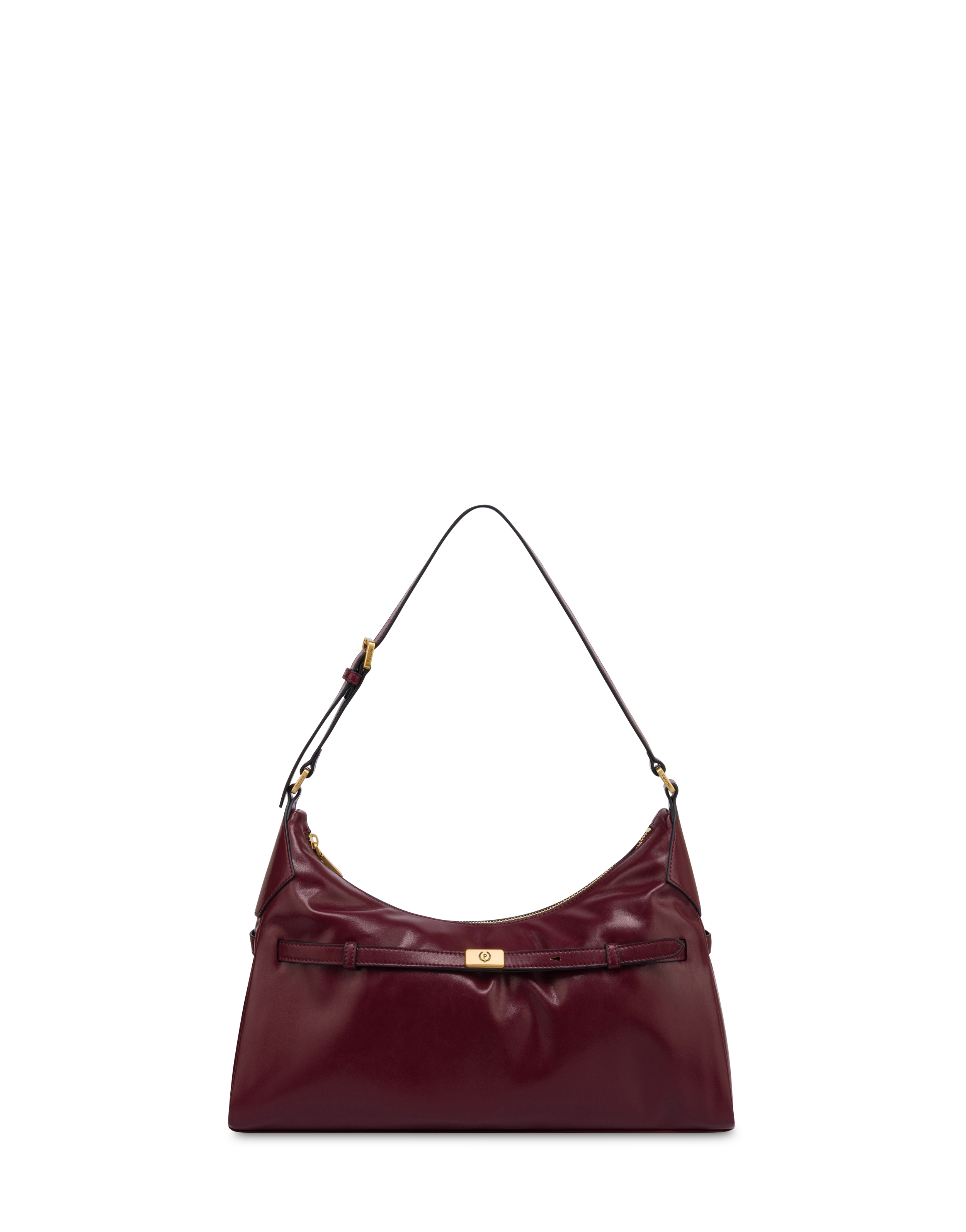 Borsa A Spalla Horizon In Lux Plain Pu Burgundy