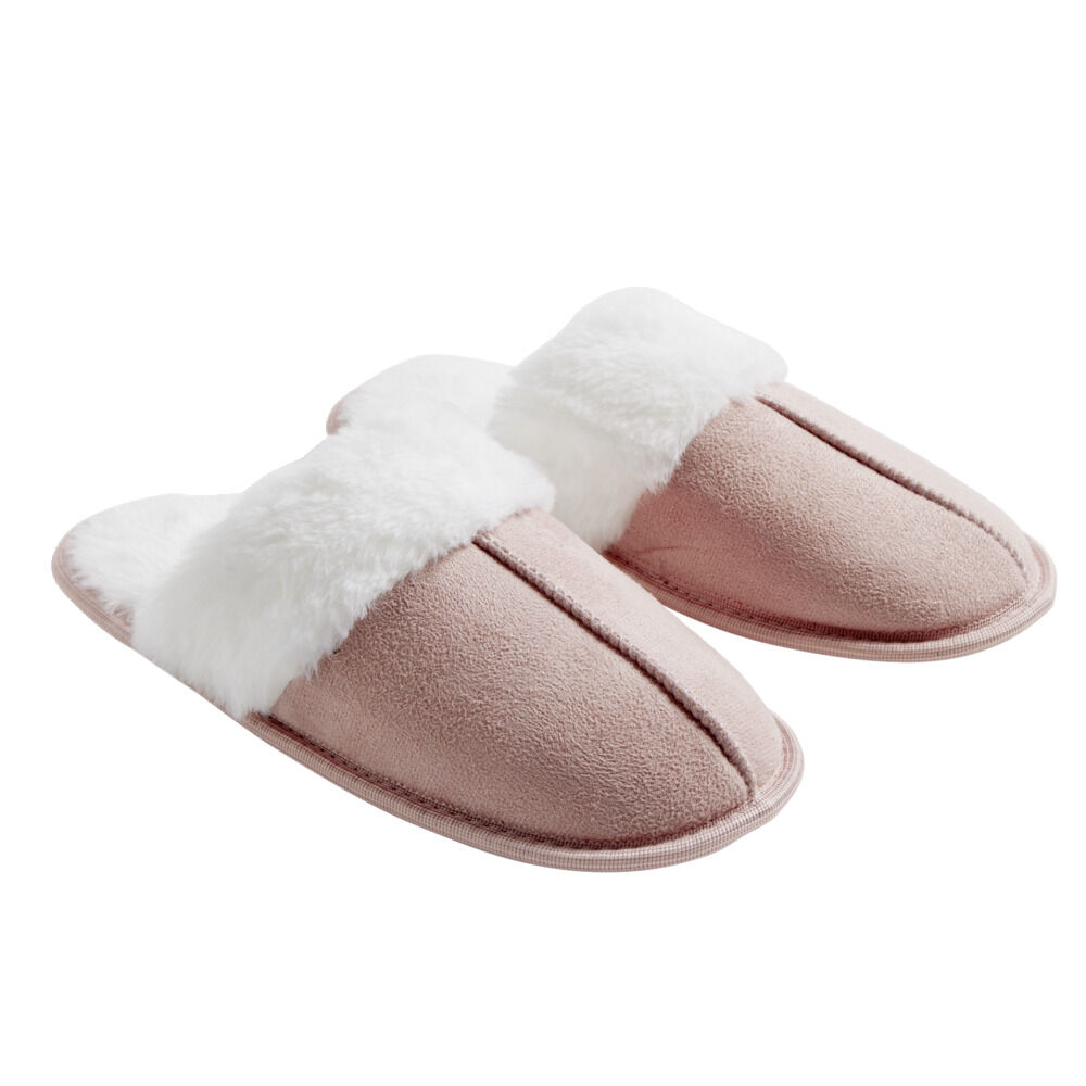 Chaussons femme mules rose semelle caoutchou T38/39