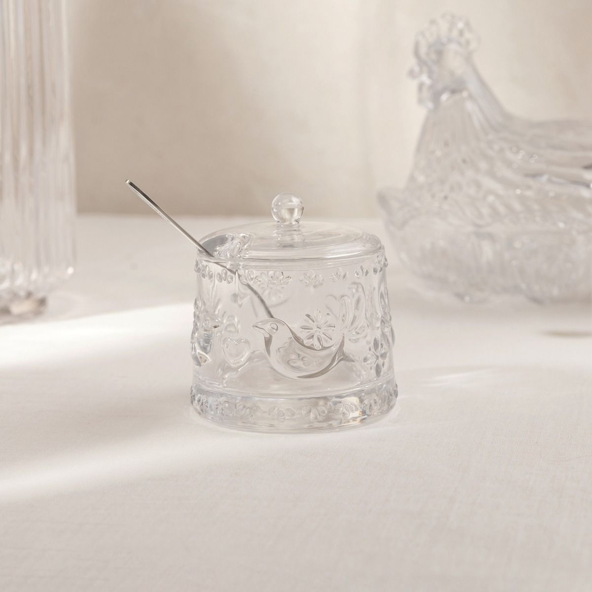 Cukiernica CRESTON szklana z motywem ptaków 0,26 l