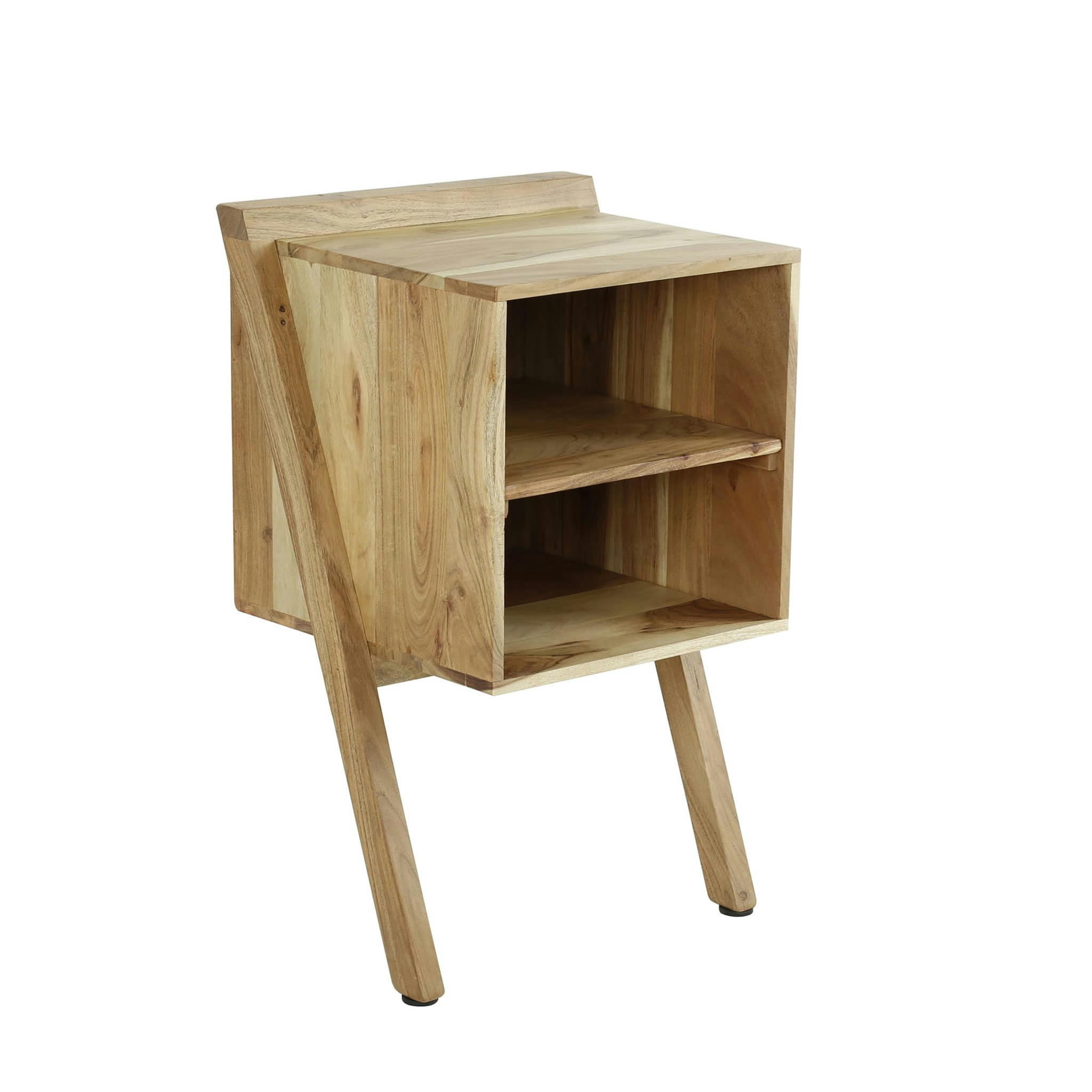 - Table de chevet 2 niches en bois massif naturel