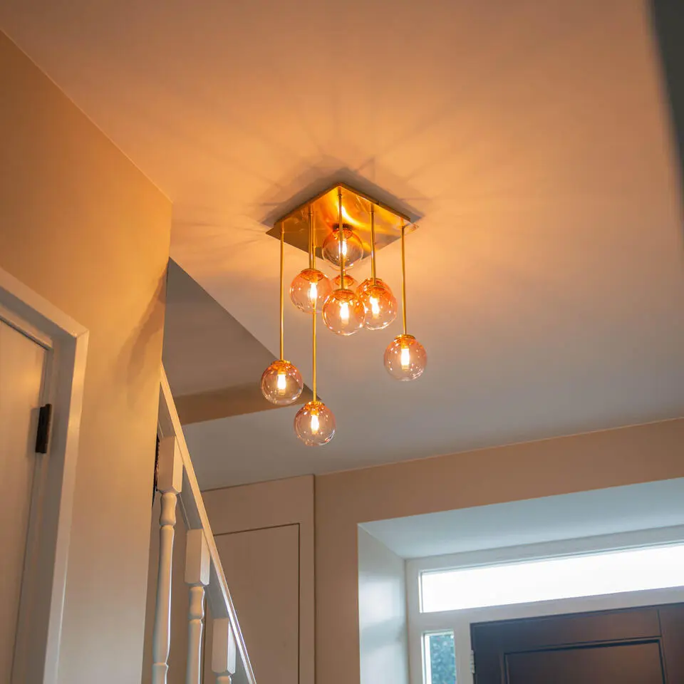 Qazqa plafondlamp athens roze g9