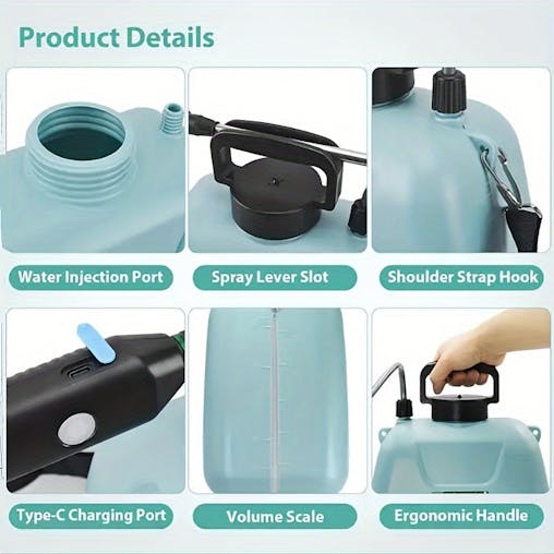 NNETM Electric Garden Watering Sprayer with Nozzles (8L)