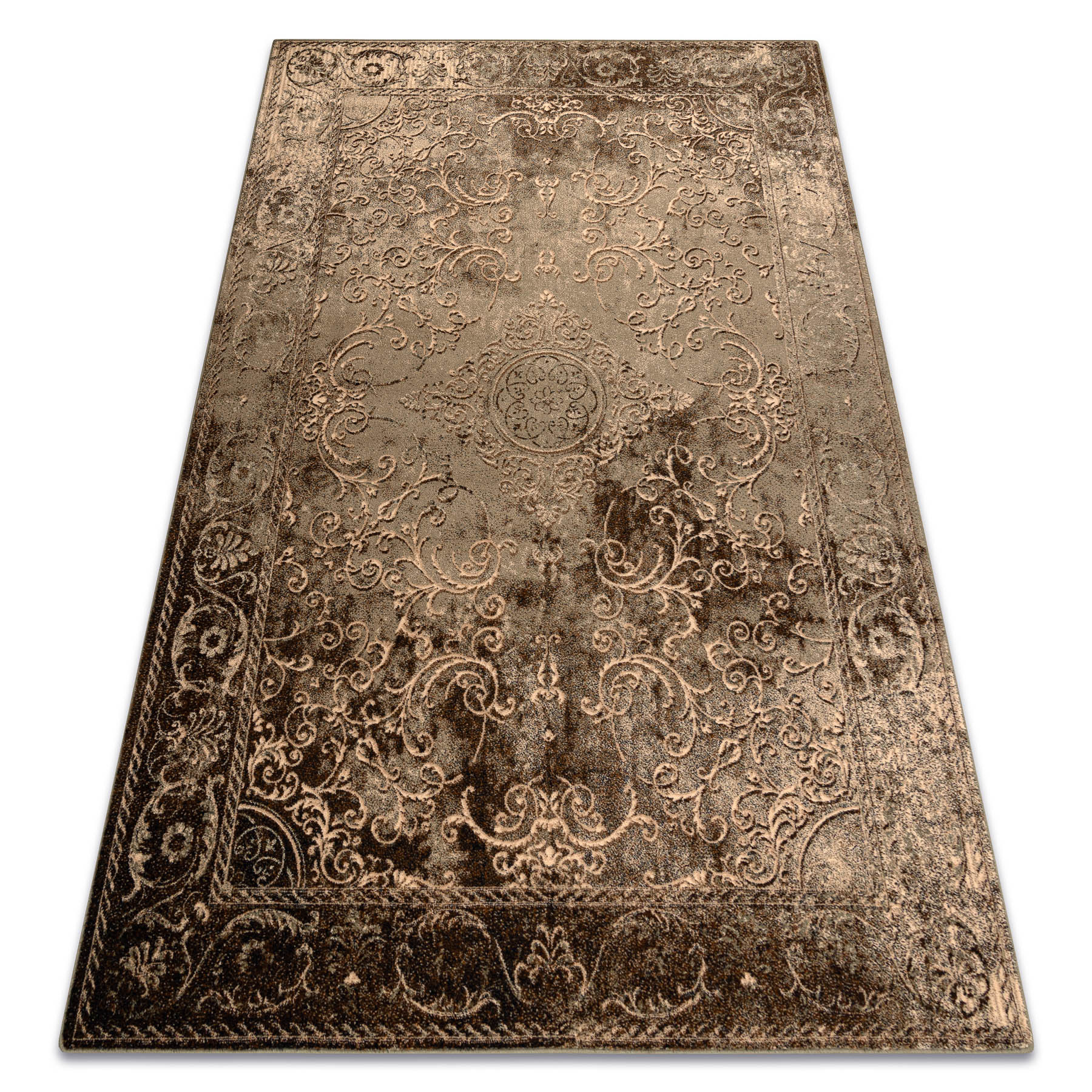 Dywan wełniany OMEGA LUMIER Ornament, vintage koniak brązowy 200x300 cm