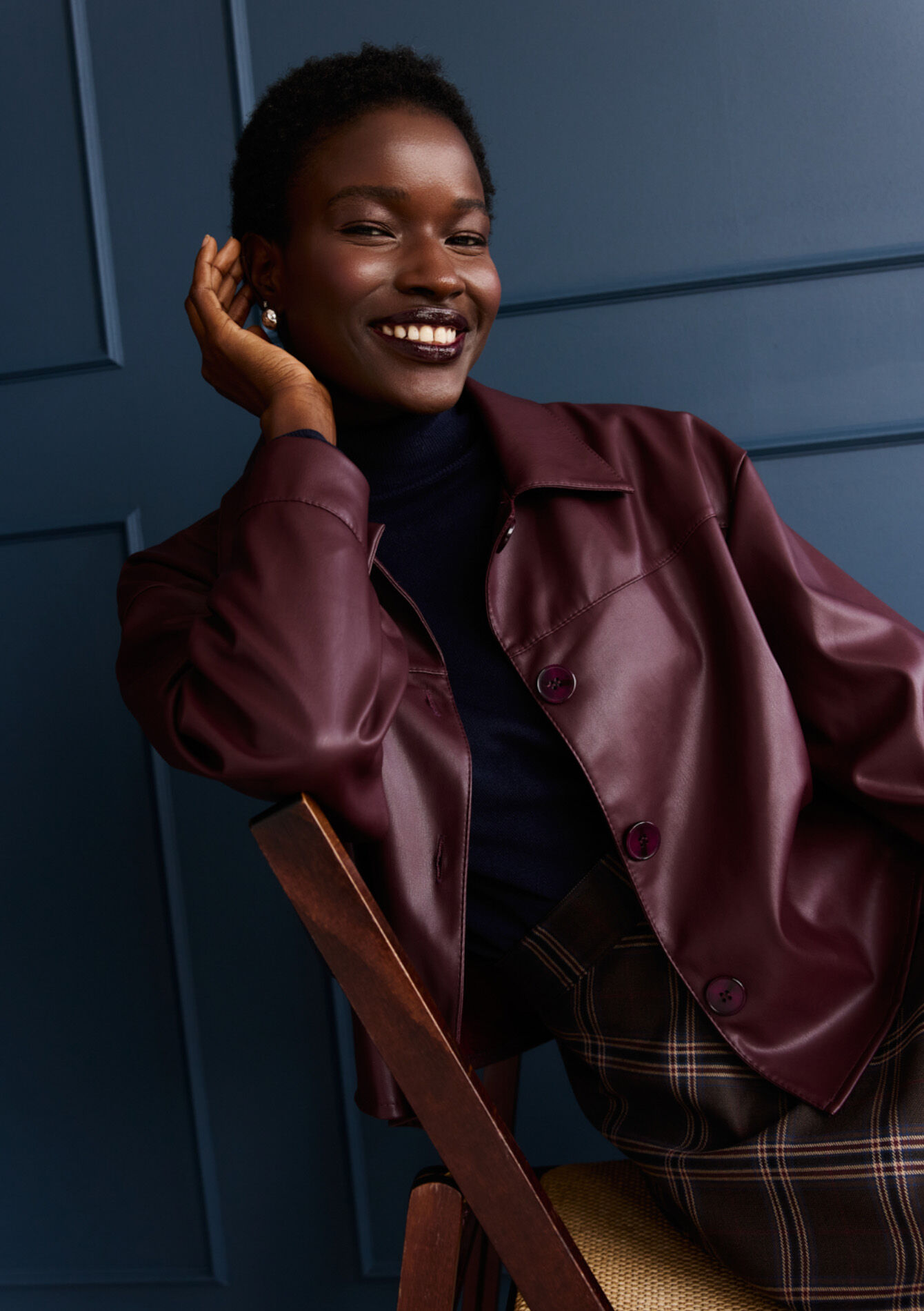 Overshirt van imitatieleer