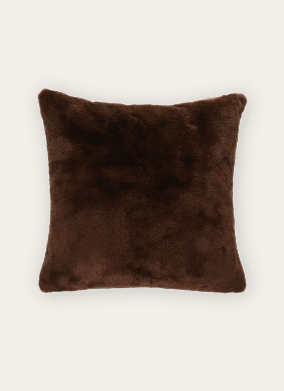 COUSSIN DÉHOUSSABLE EN FAUSSE FOURRURE MARRON