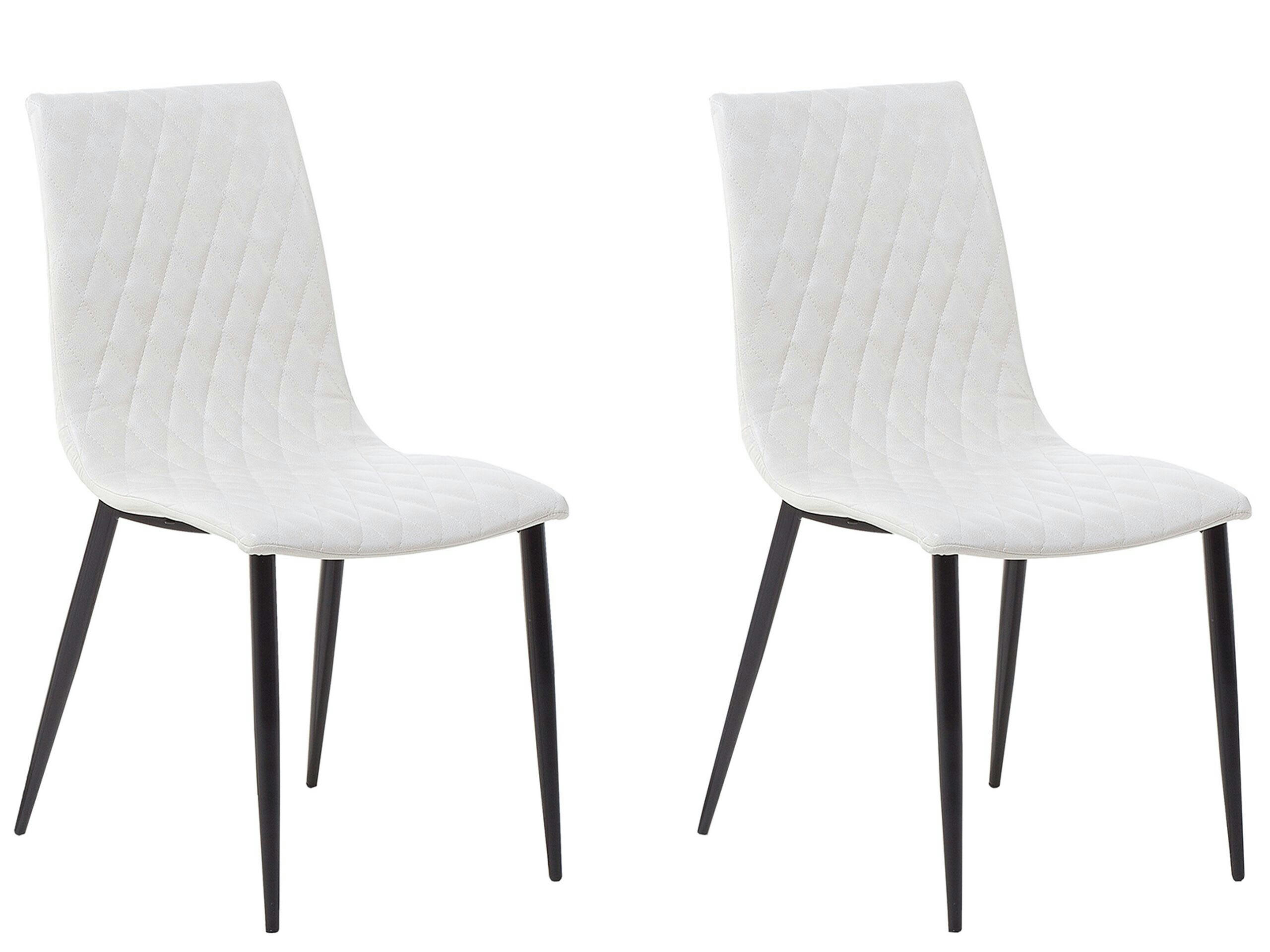 MONTANA - Lot de 2 chaises de cuisine en cuir PU crème