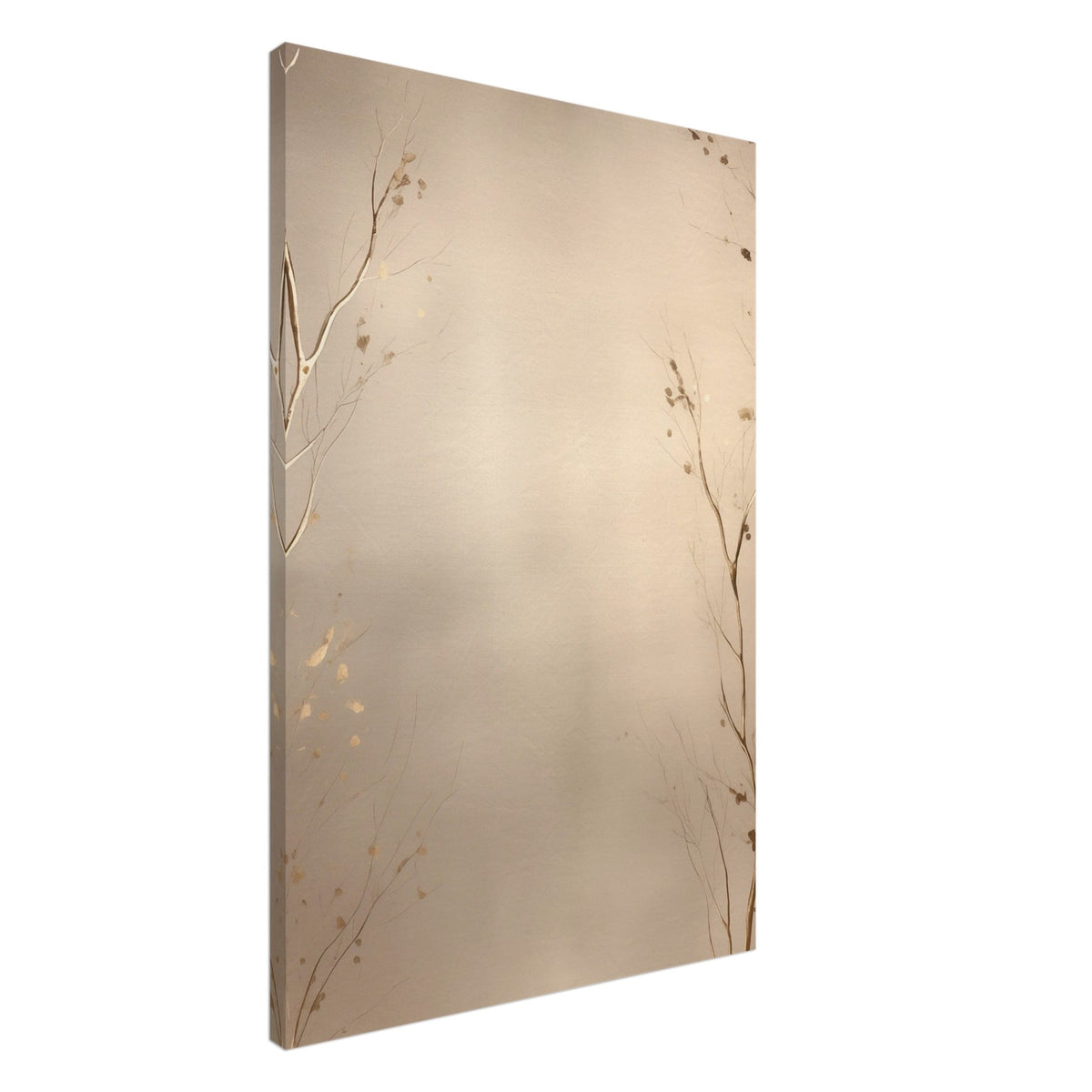 Artfulprints Canvas Abstract – Golden leafs canvas - 60x90 cm - beige