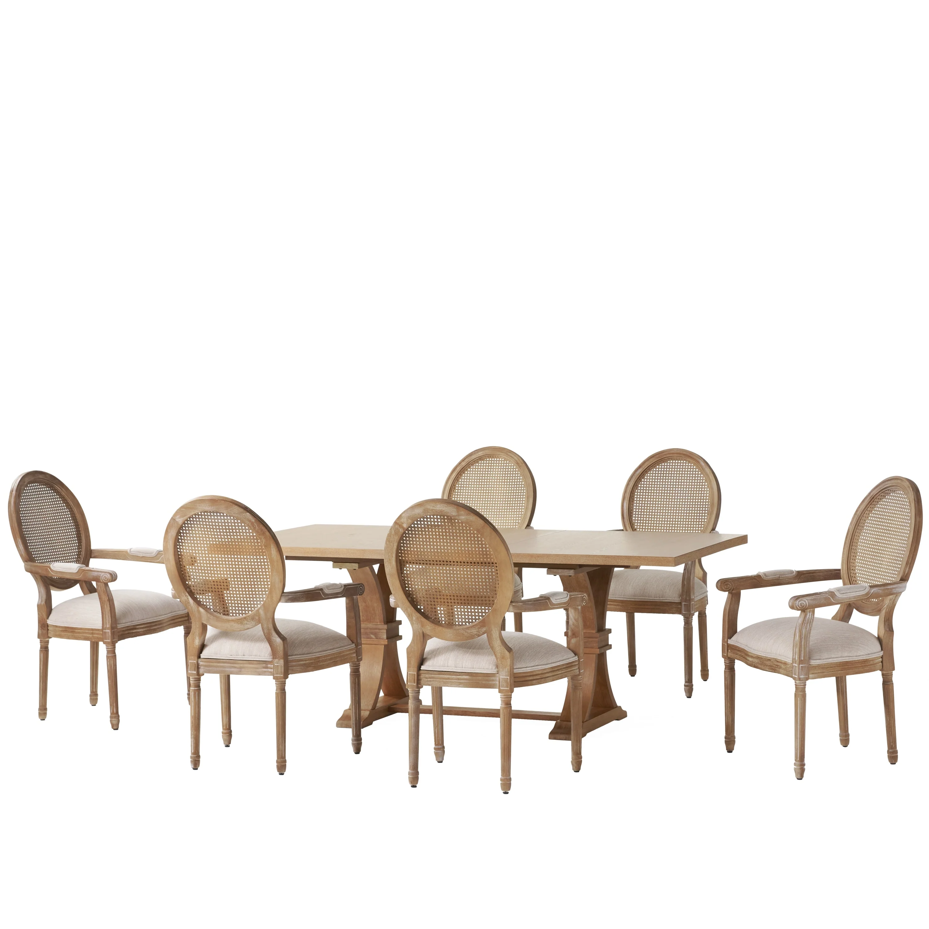 Judith Fabric and Rubberwood Dining Set by Christopher Knight Home