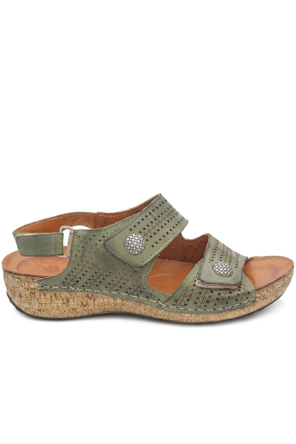 Pavers Leather Triple Adjustable Strap Sandals