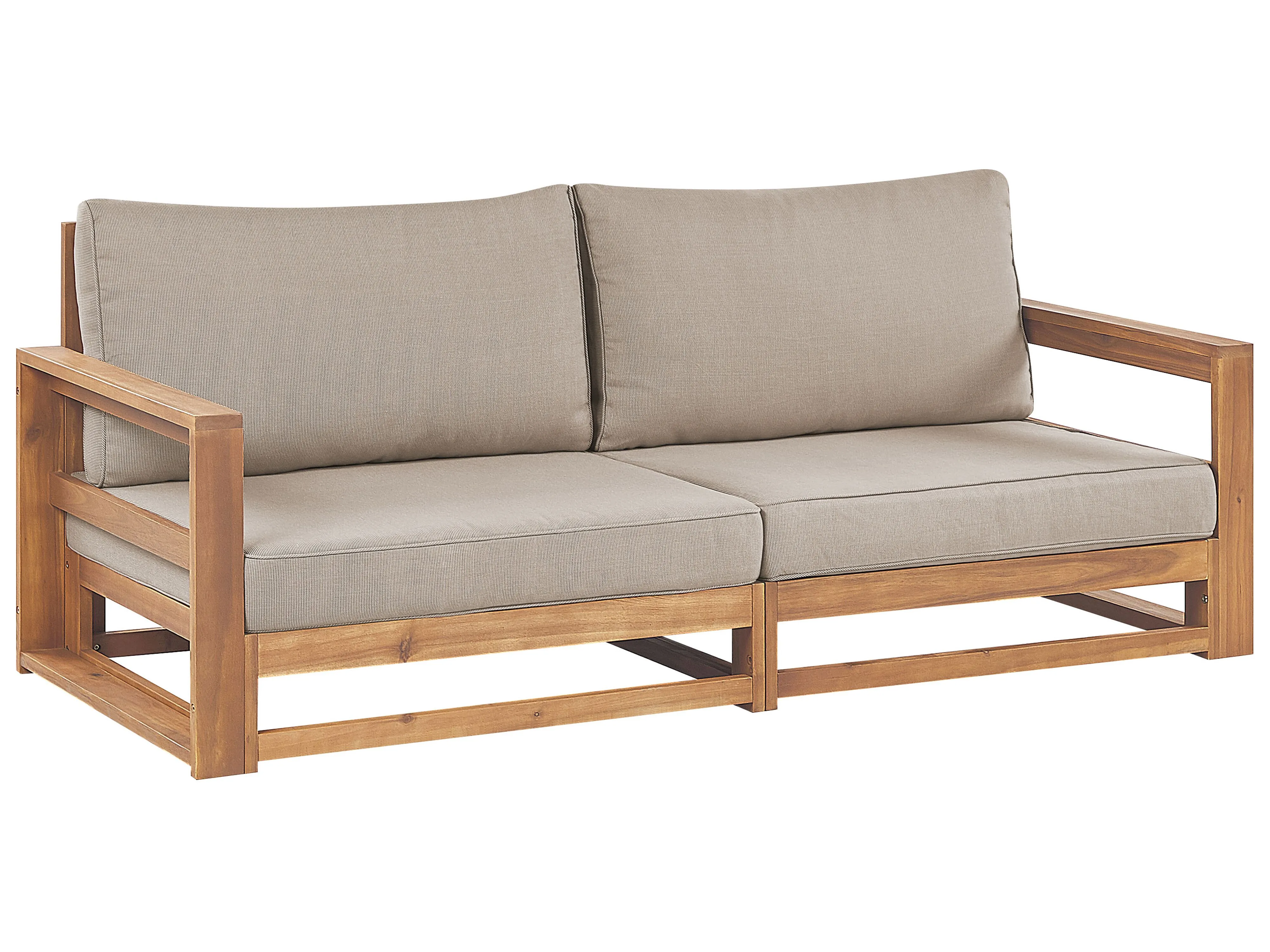 Garden Corner Sofa 2 Seater TIMOR Modular Certified Acacia Wood Light Brown