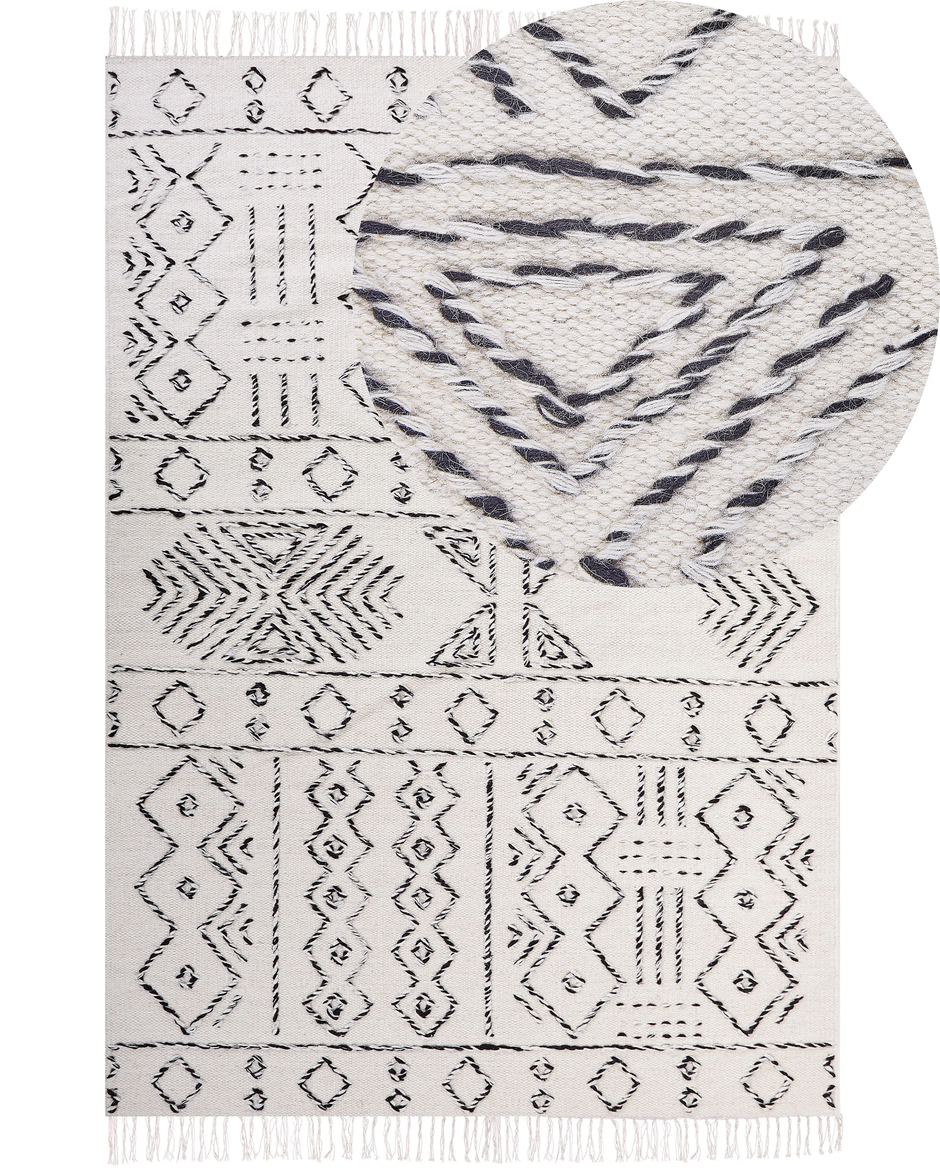 Rug ALKENT White 140 x 200 cm Wool