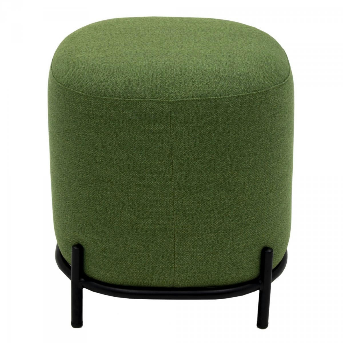 FOLIO - Pouf rond en tissu pieds métal vert