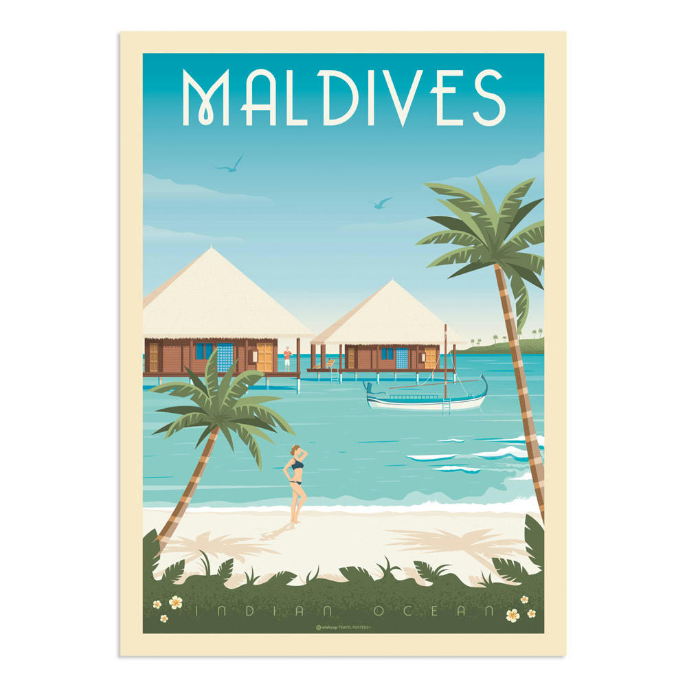 - Affiche Maldives  30x40 cm