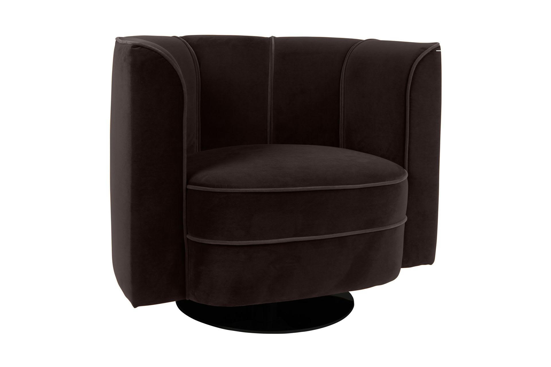 FLEUR - Fauteuil lounge en velours noir