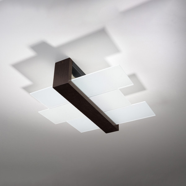 Lampa sufitowa REBIRD wenge-biała 2xE27x60W wym:12x43x43cm IP20 Pure Lume