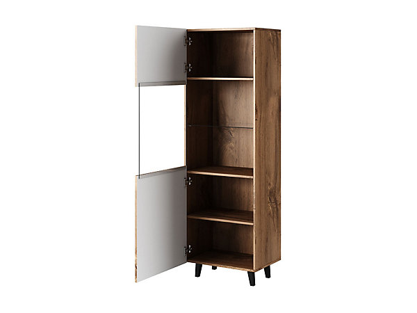 Come - vitrine - effet bois - 1 porte - 60x182 cm - Best Mobilier